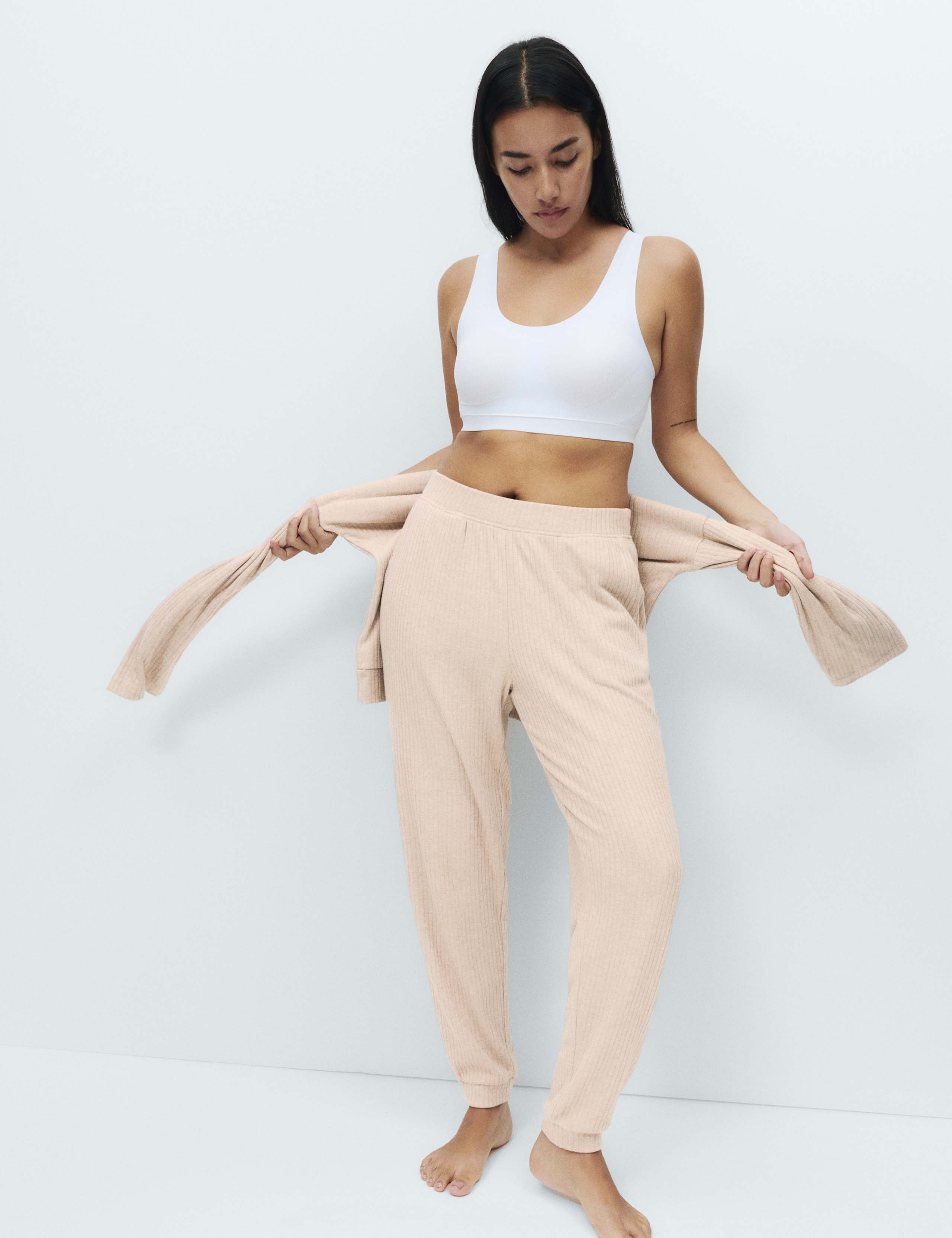 Ribbed Cuffed Hem Pyjama Bottoms 4 of 4
