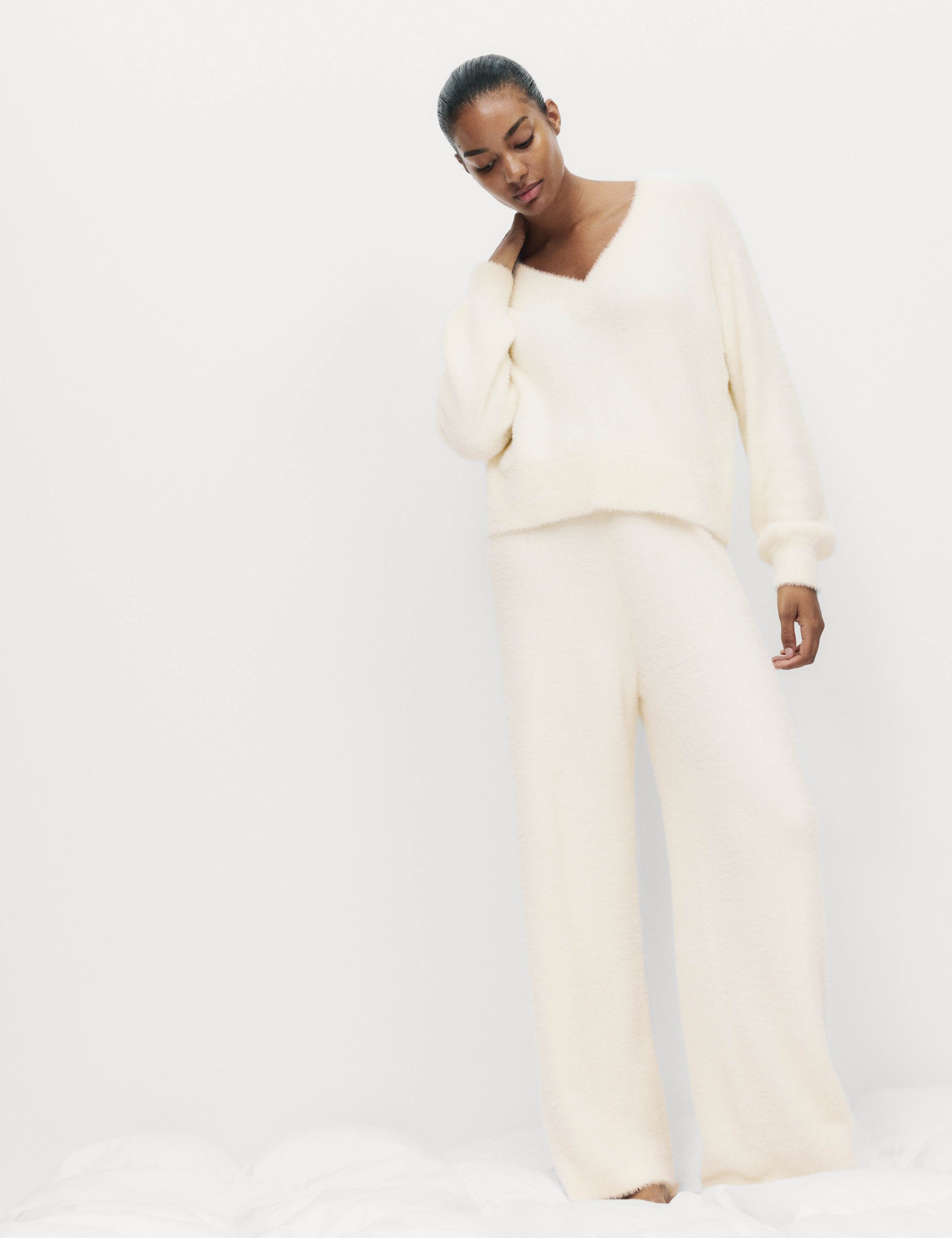 Feather Knit Wide Leg Pyjama Bottoms 4 of 4