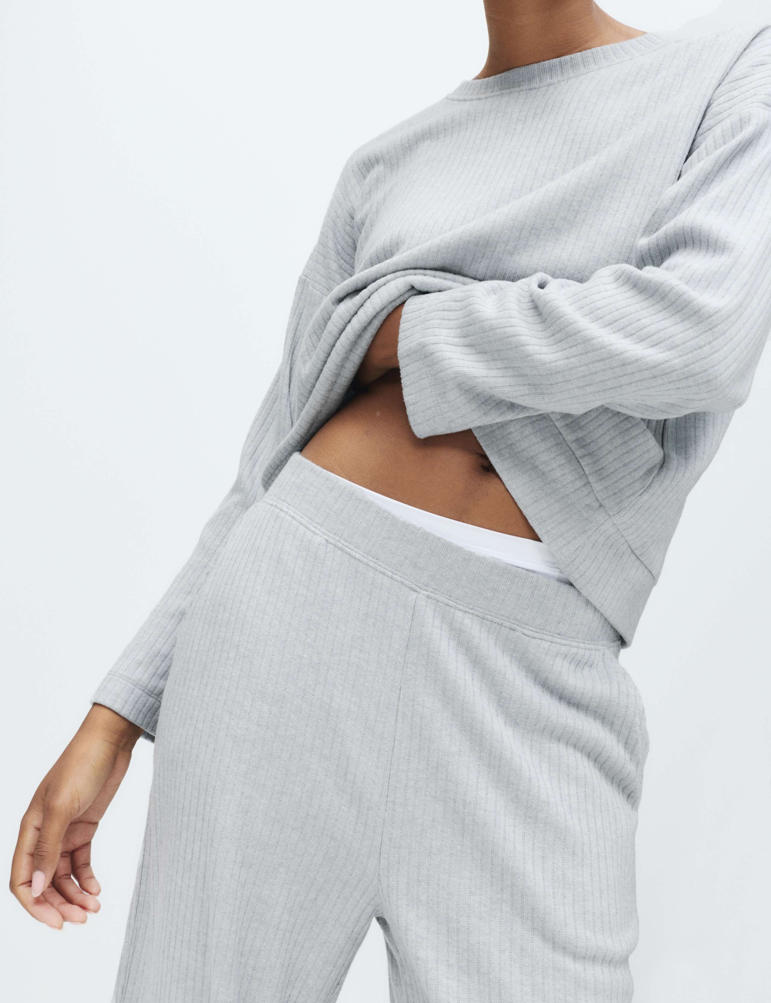 Ribbed Wide Leg Pyjama Bottoms 5 of 5