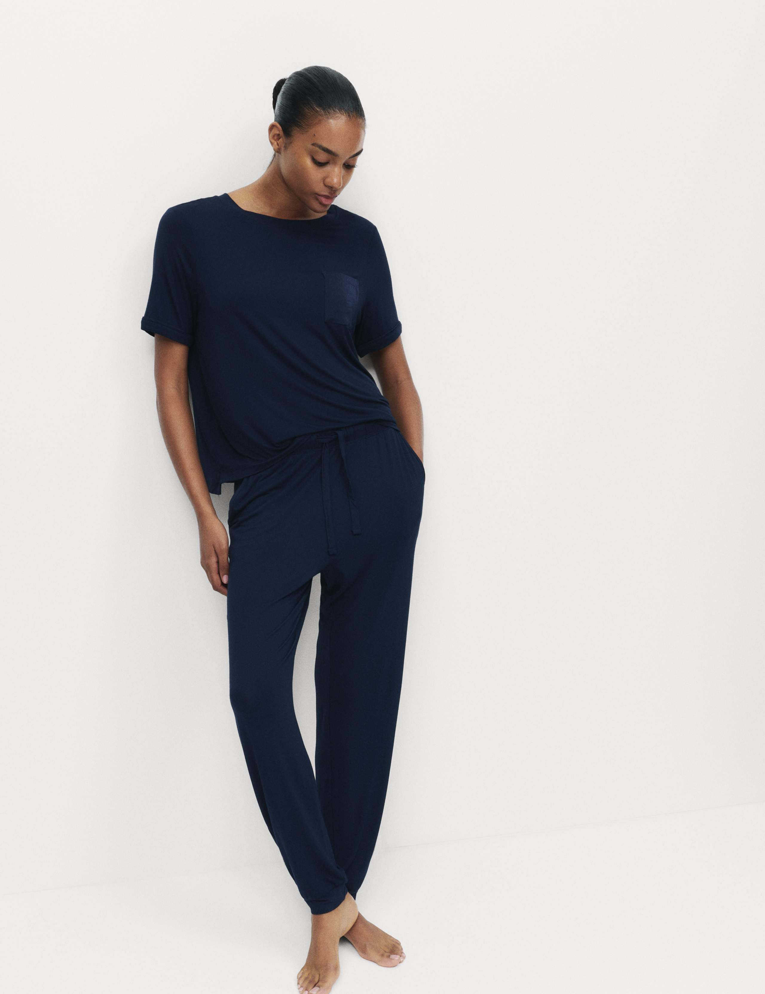 Viscose Satin Cuff Leg Pant 4 of 4