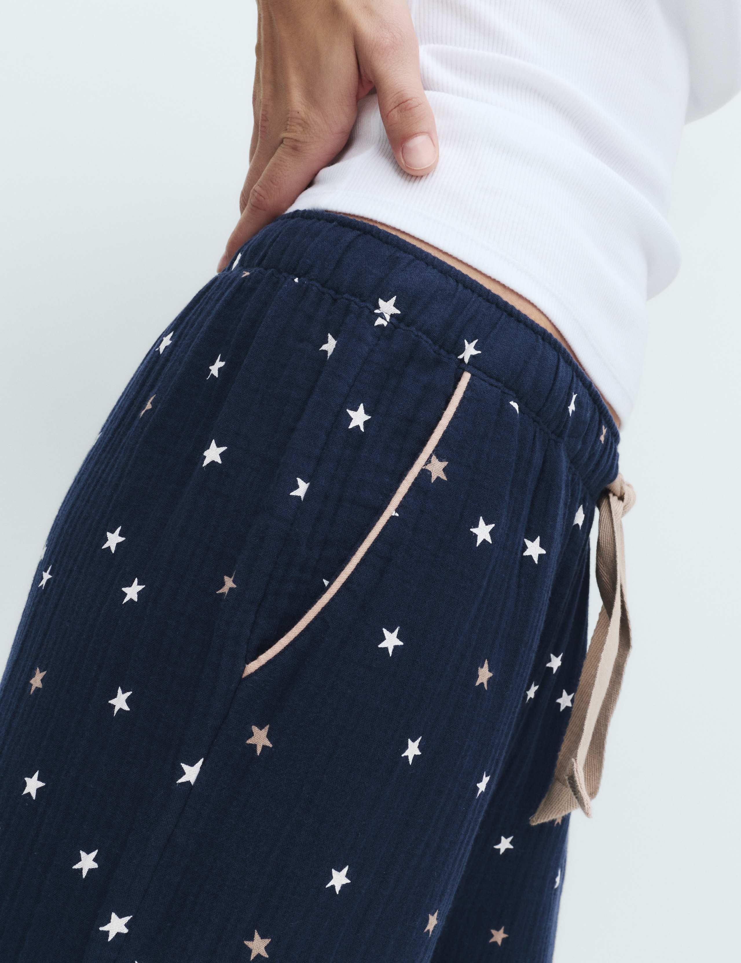 Pure Cotton Muslin Striped Pyjama Bottoms 3 of 4