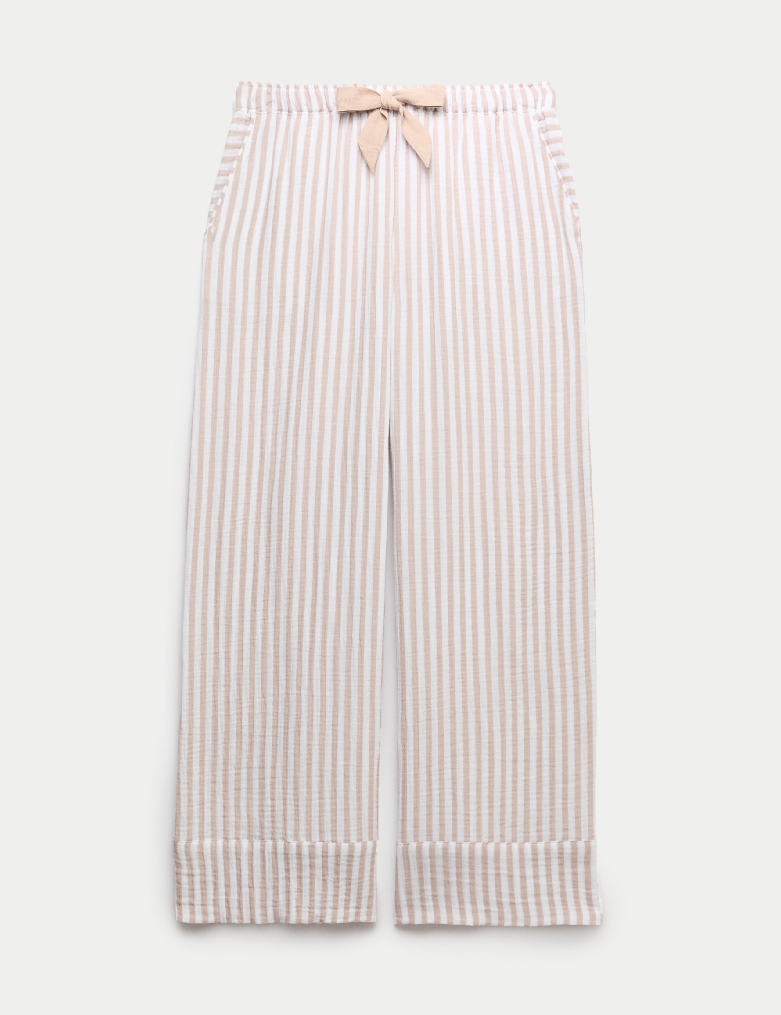 Pure Cotton Muslin Striped Pyjama Bottoms 2 of 5