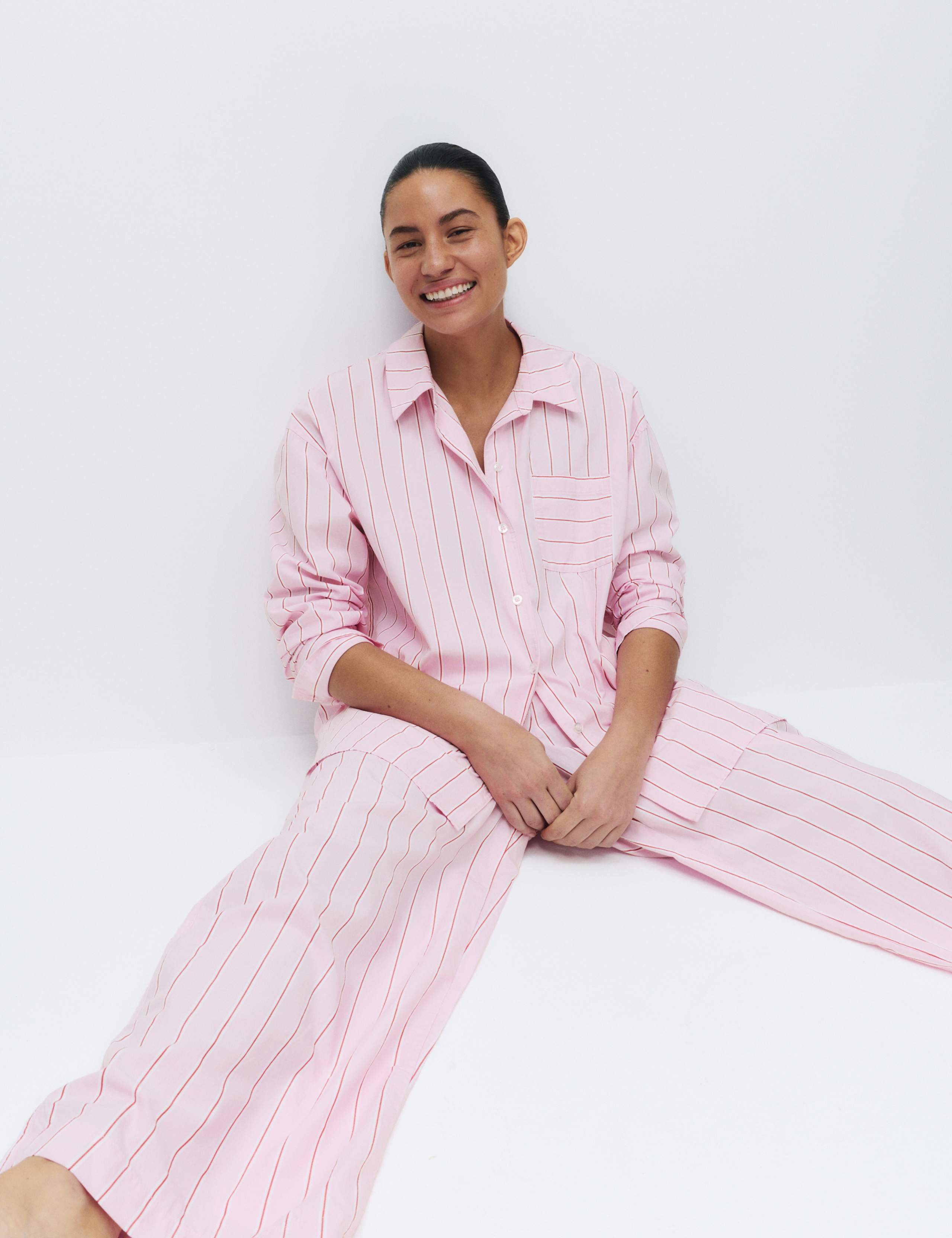 Pure Cotton Striped Wide Leg Pyjama Bottoms 1 of 5