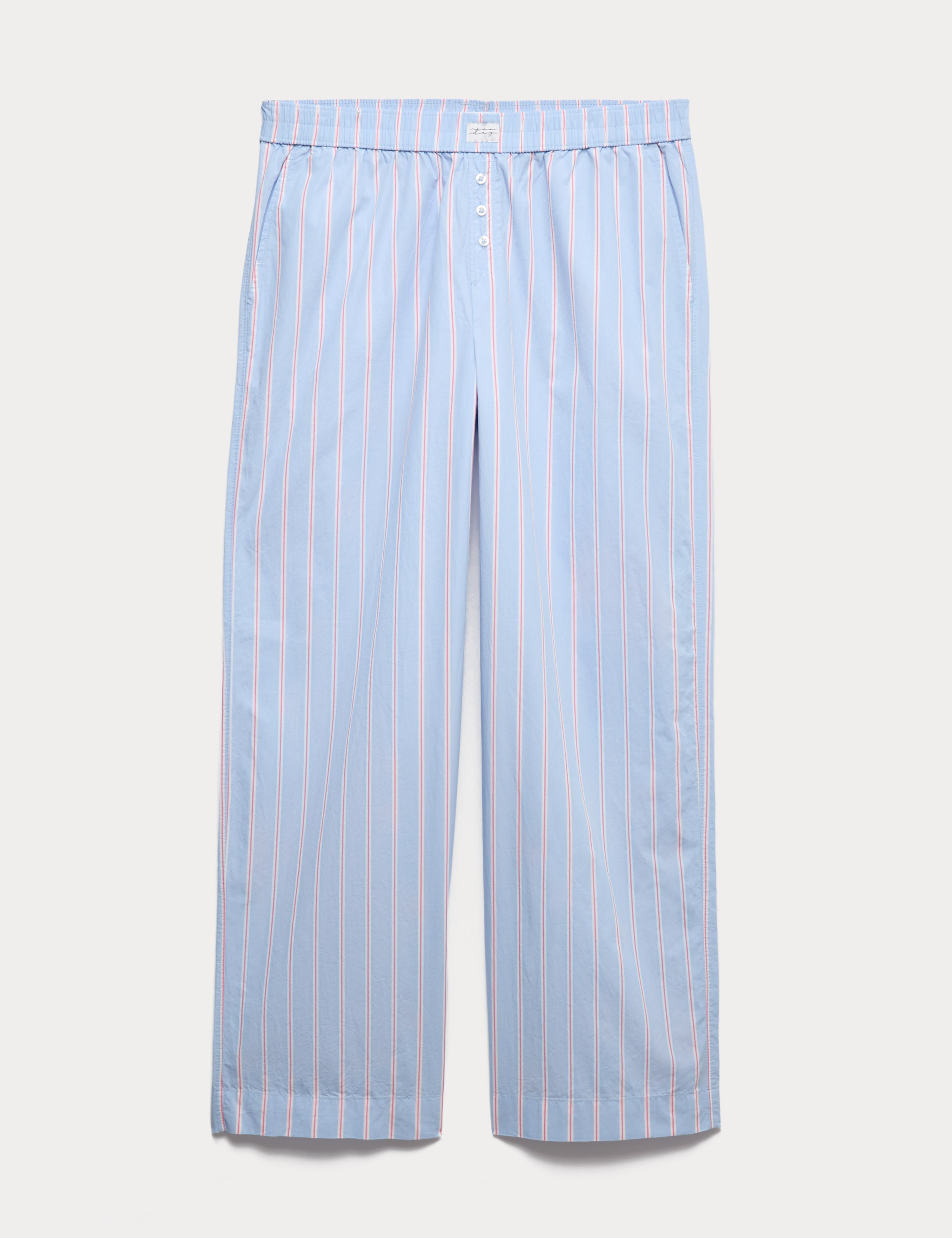 Pure Cotton Striped Wide Leg Pyjama Bottoms 2 of 5