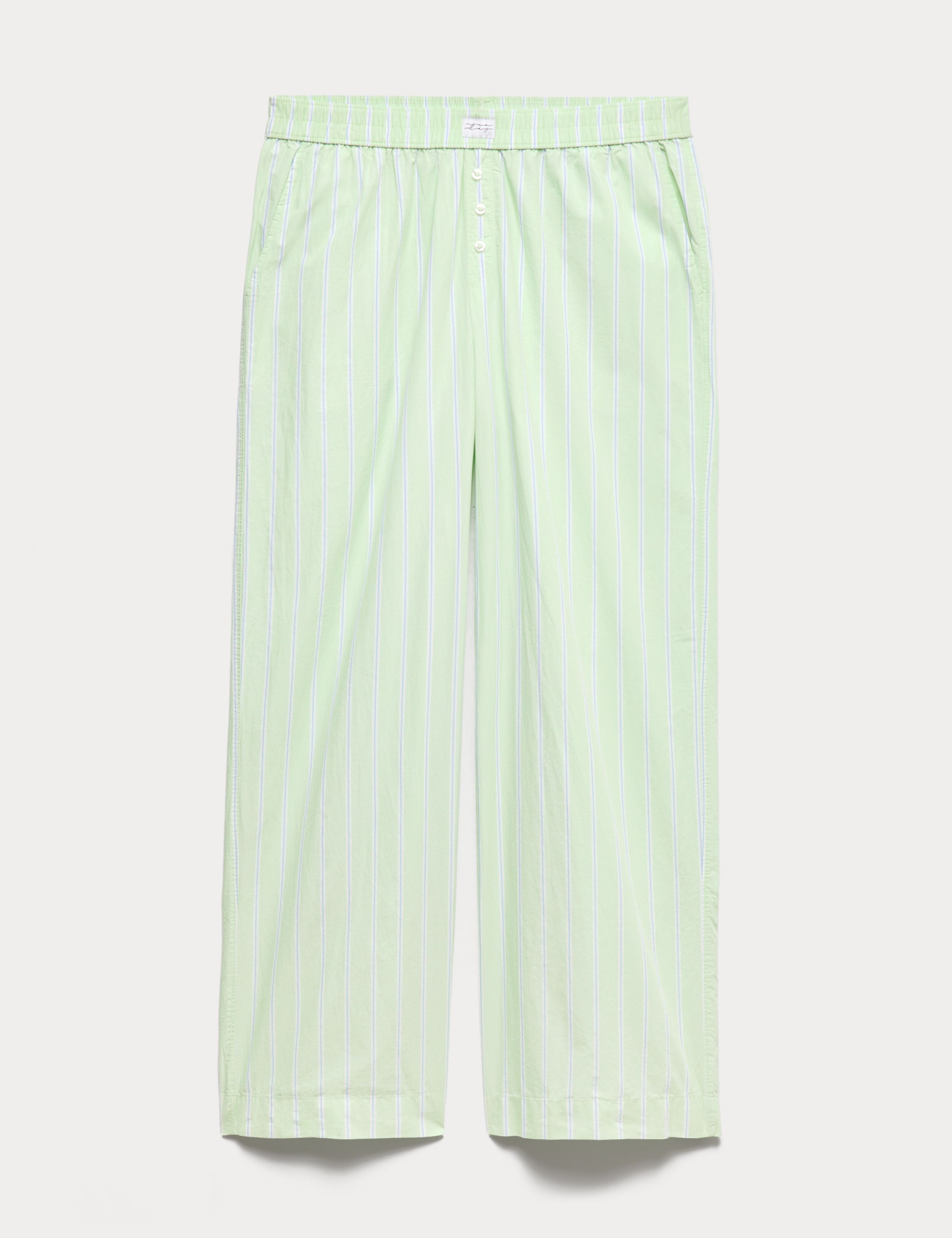 Pure Cotton Striped Wide Leg Pyjama Bottoms 2 of 5