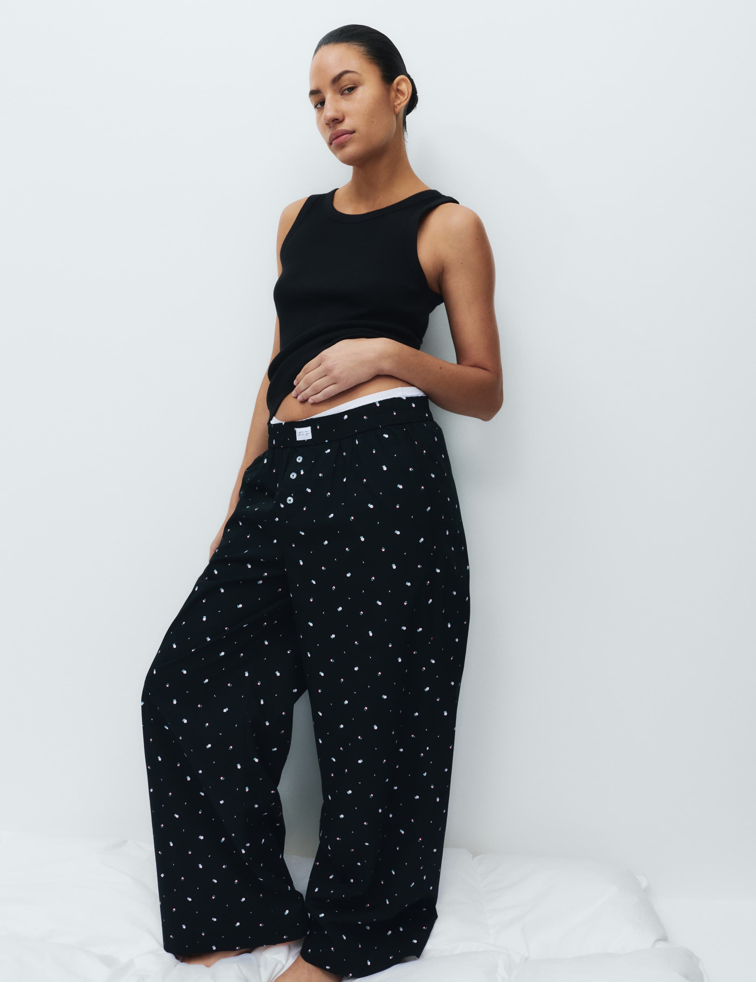 Pure Cotton Floral Wide Leg Pyjama Bottoms 4 of 5