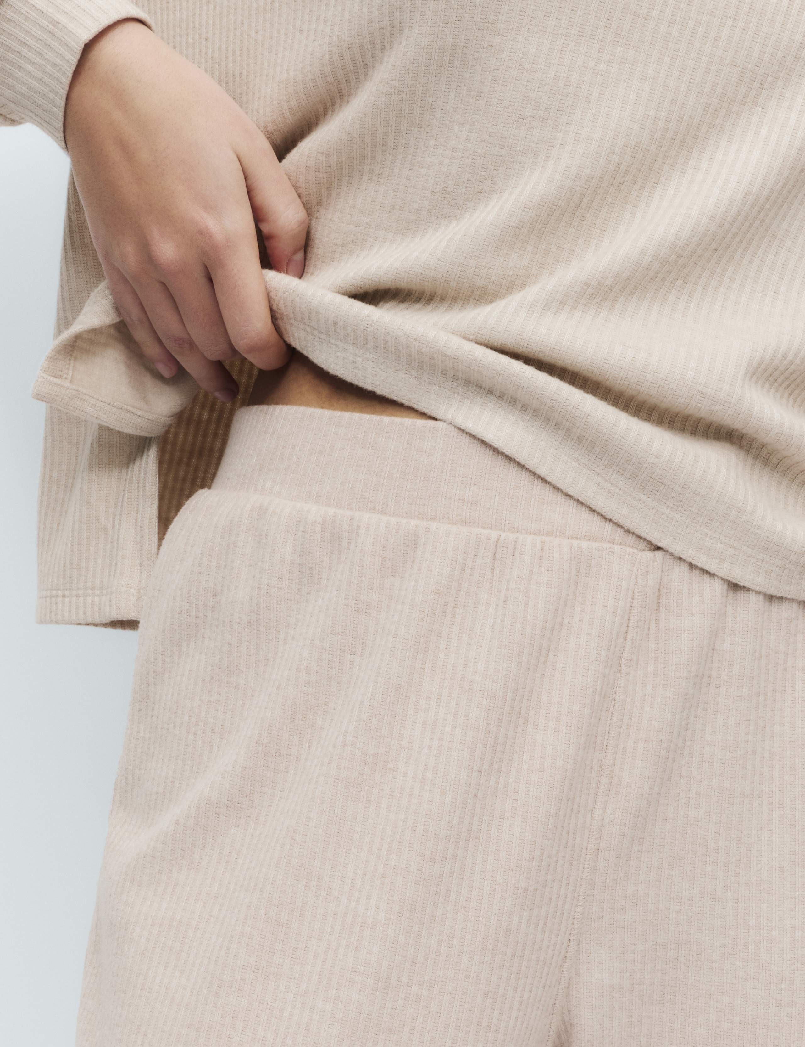 Cosy Knit Ribbed Cuffed Hem Lounge Joggers 3 of 4