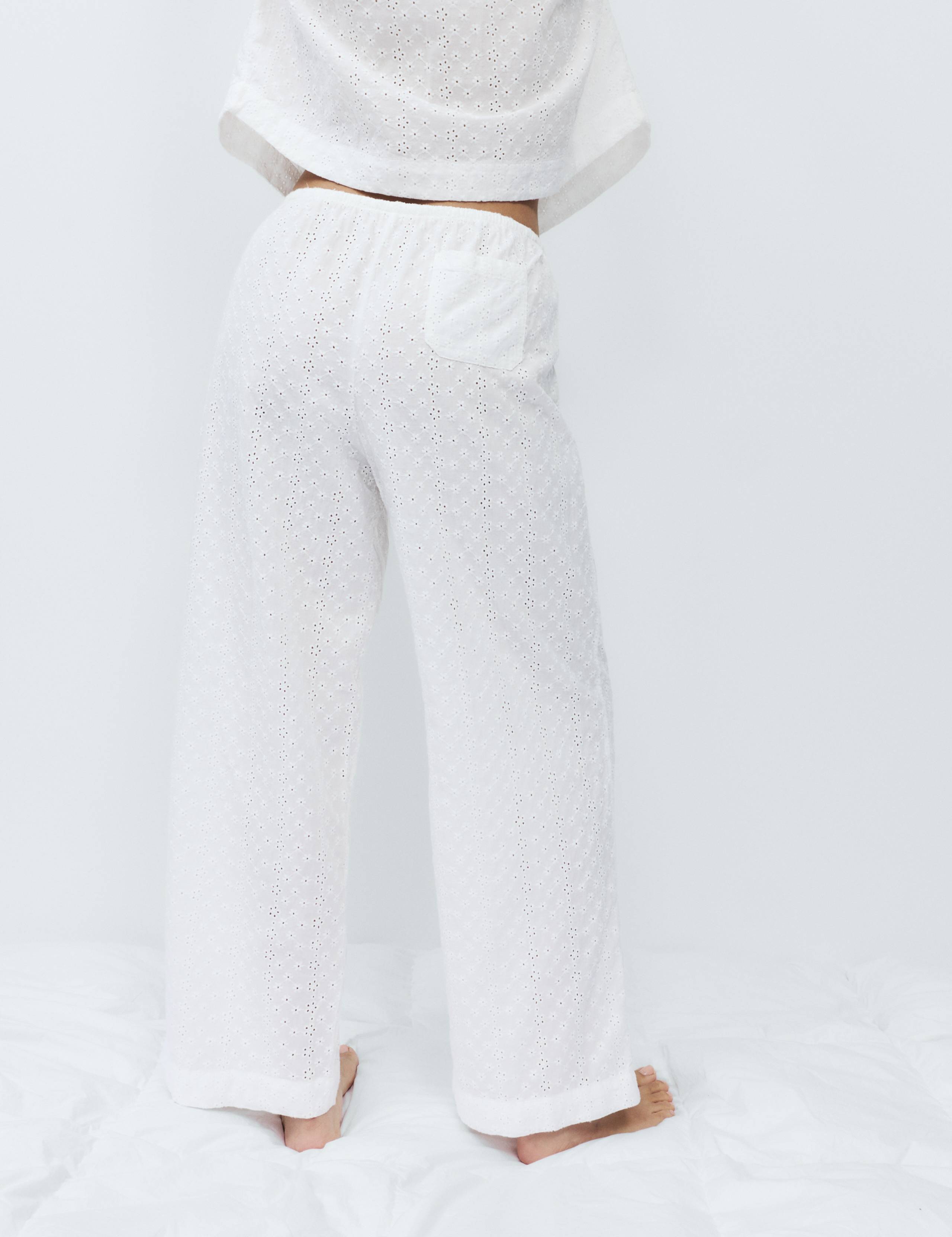 Pure Cotton Broderie Pyjama Bottoms 6 of 6