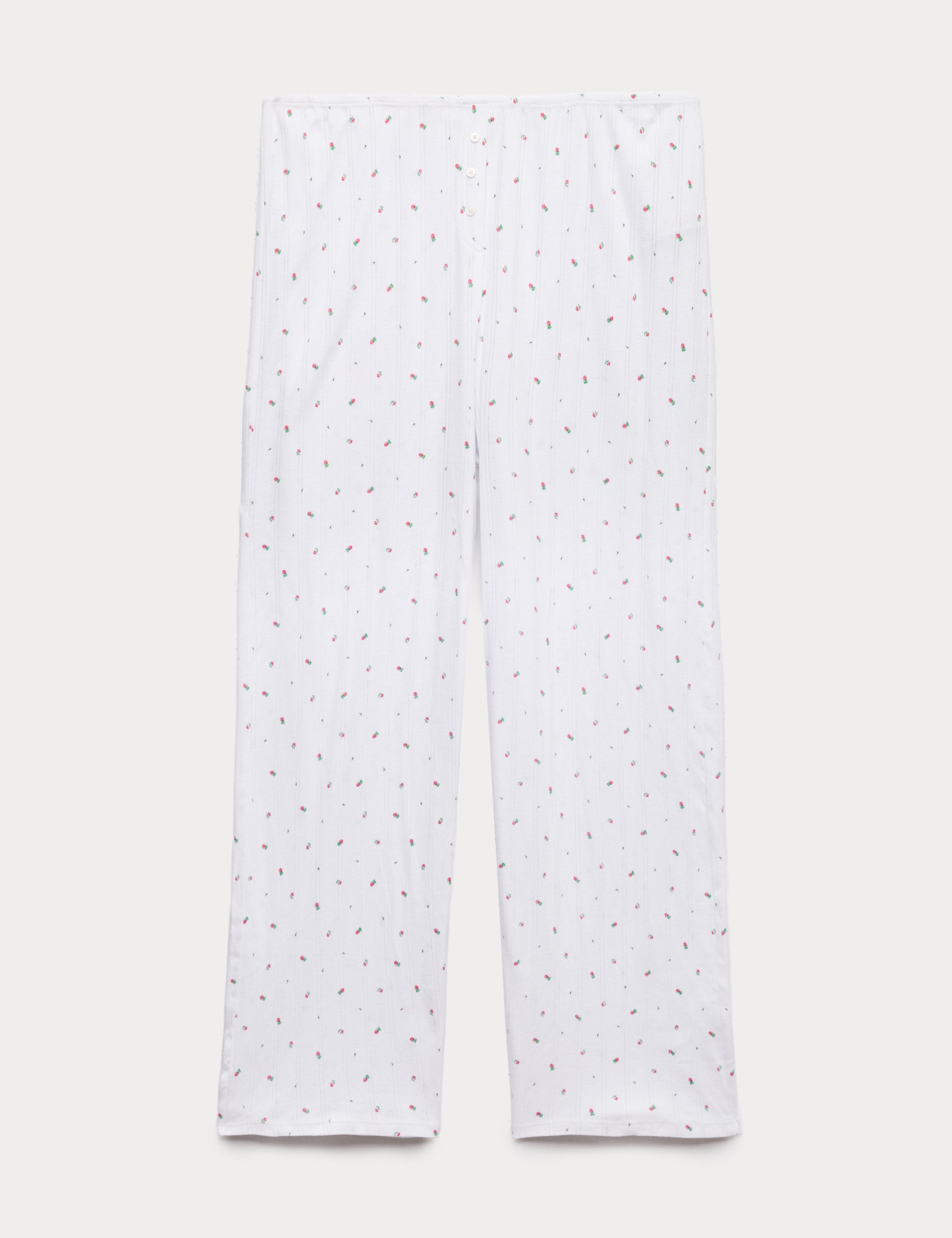 Pure Cotton Floral Pointelle Pyjama Bottoms 2 of 4
