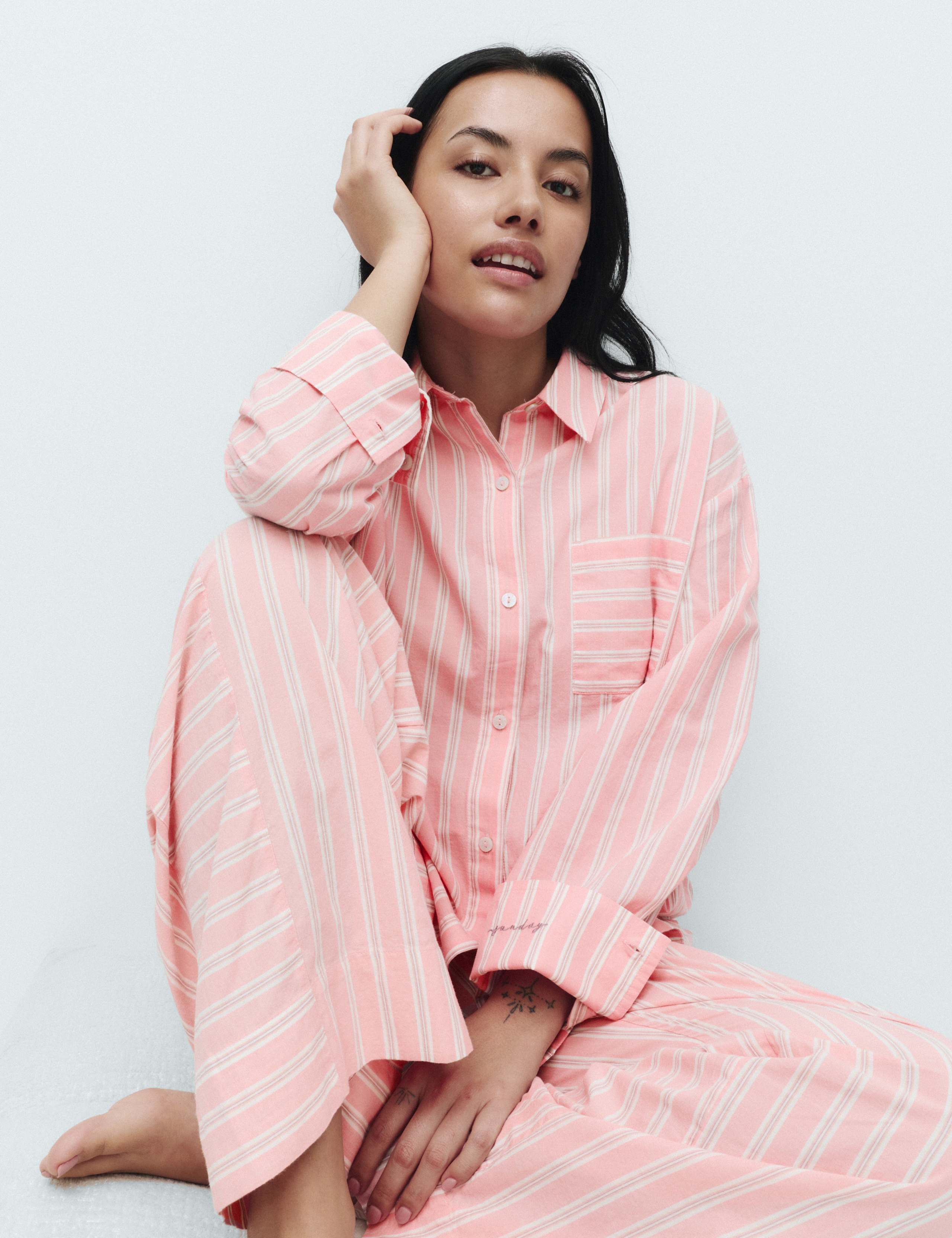 Pure Cotton Cambric Striped Pyjama Bottoms 4 of 5