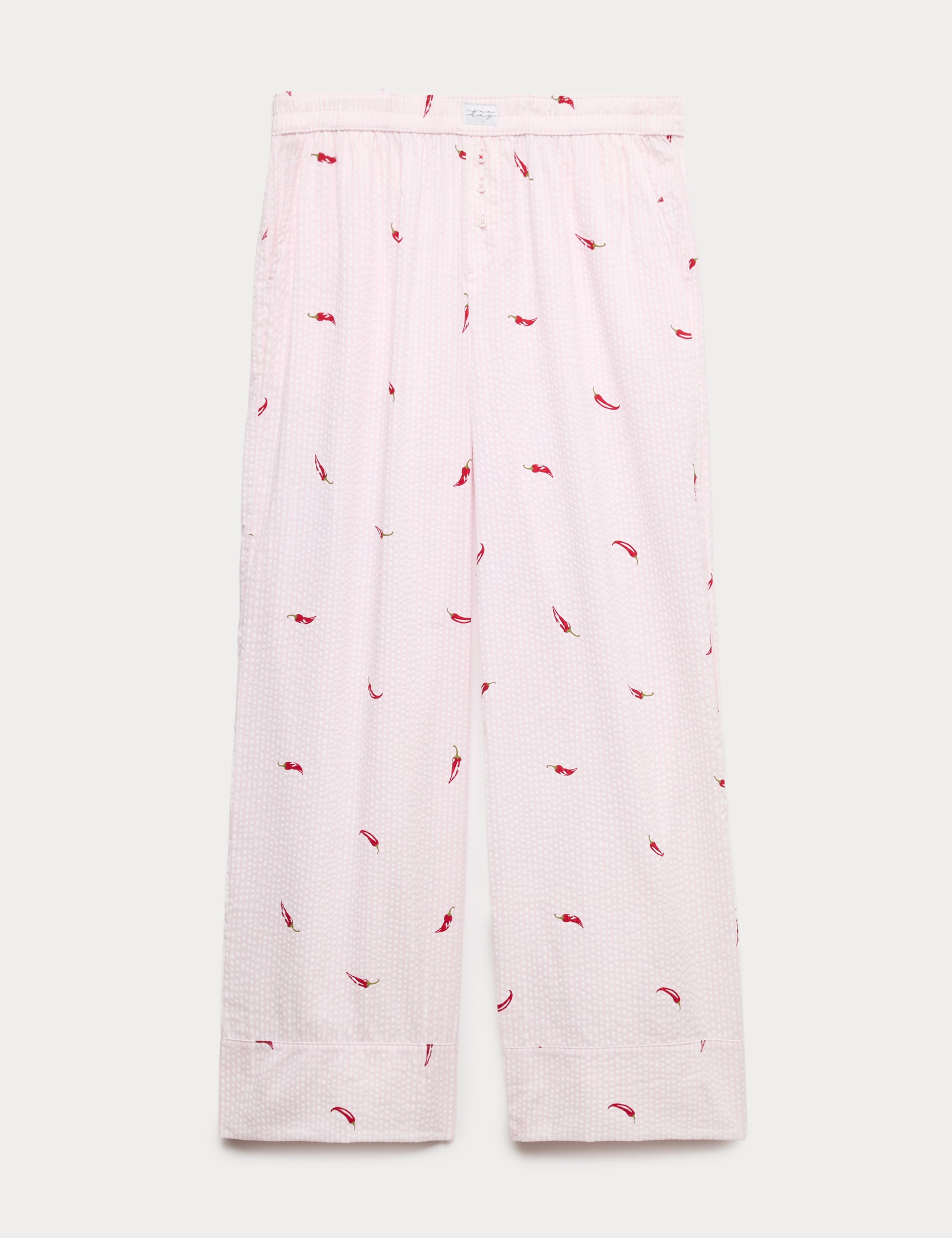 Cotton Modal Seersucker Chilli Pyjama Bottoms 2 of 5