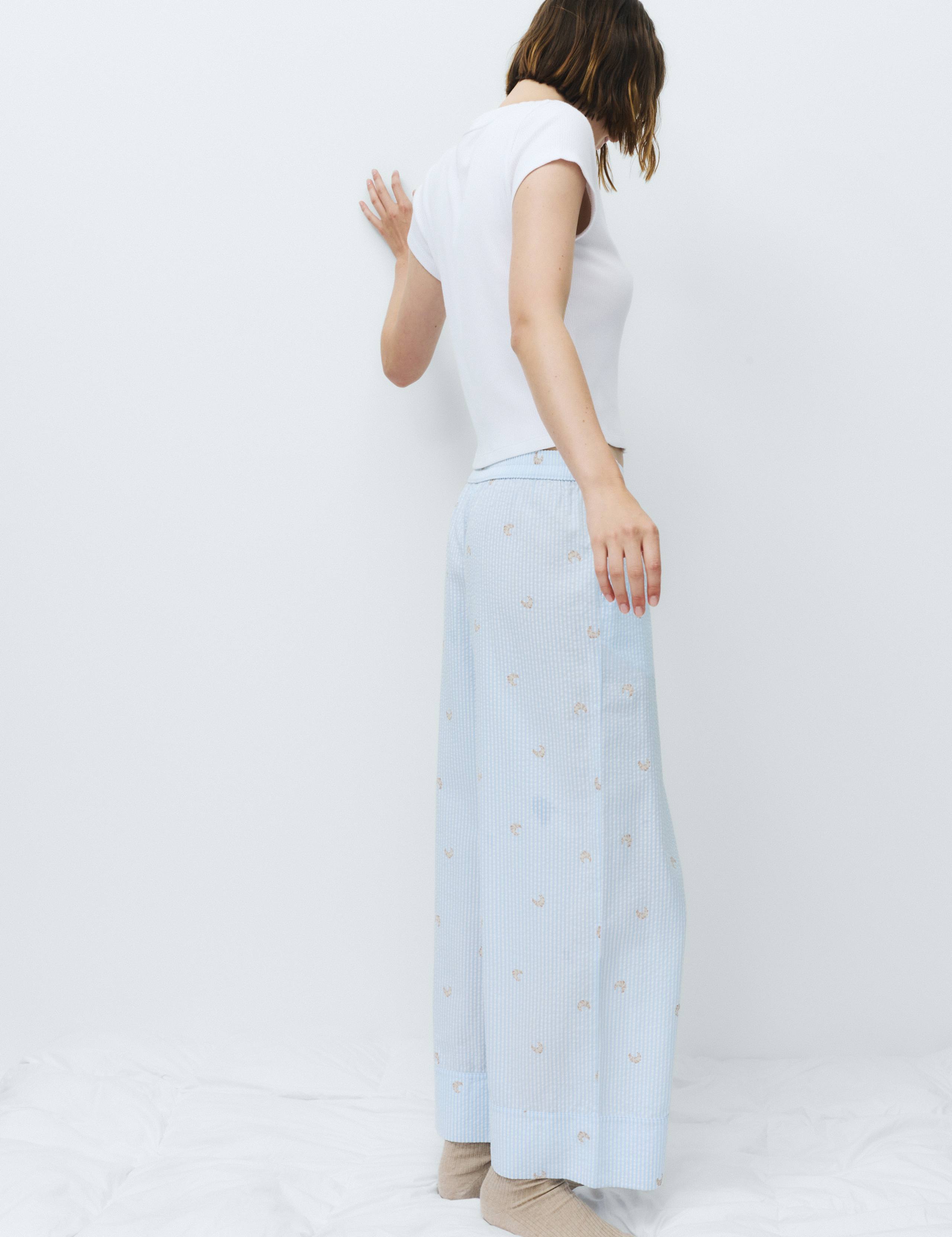 Cotton Modal Seersucker Pyjama Bottoms 4 of 5