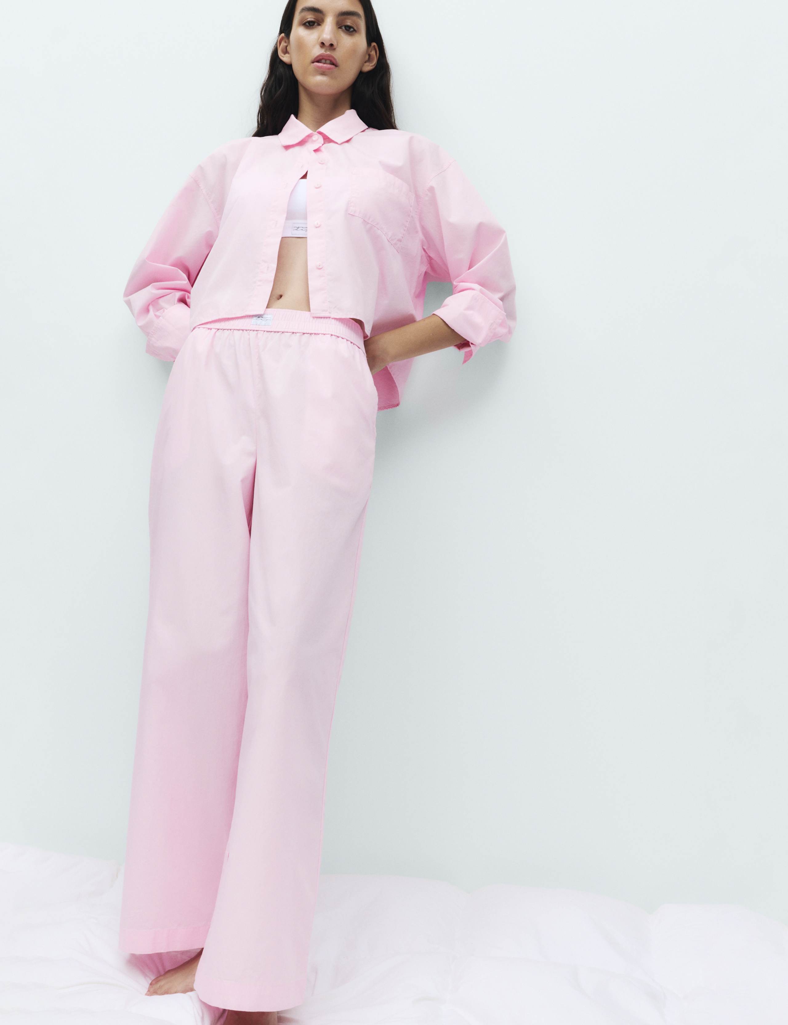 Pure Cotton Wide Leg Pyjama Bottoms 1 of 4