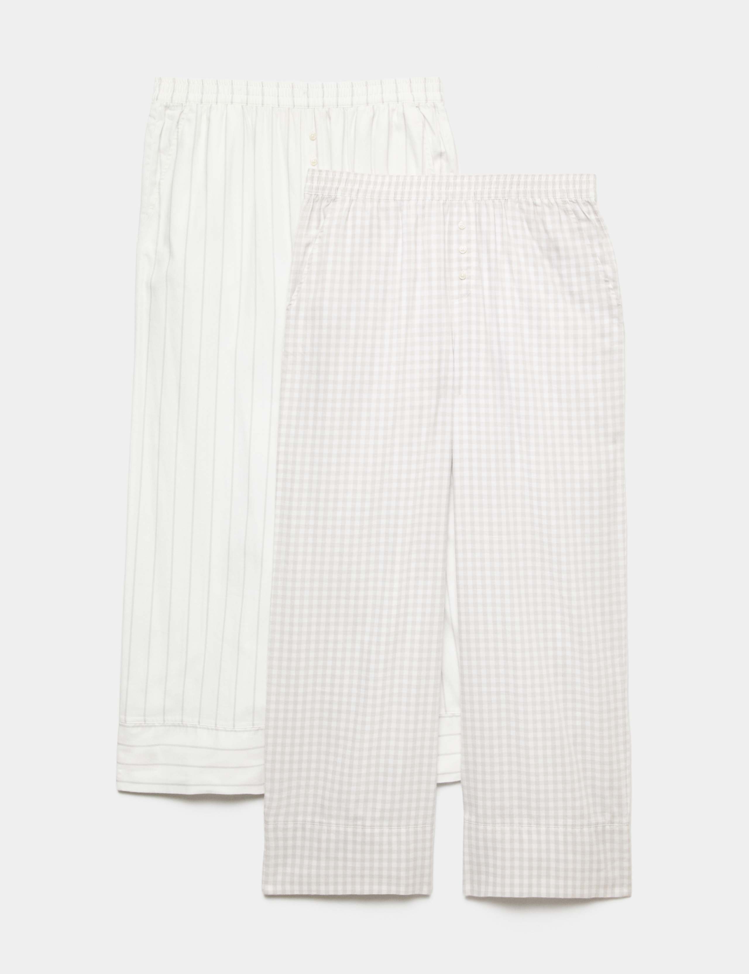 2 Pack Pure Cotton Printed Pyjama Bottoms 1 of 5