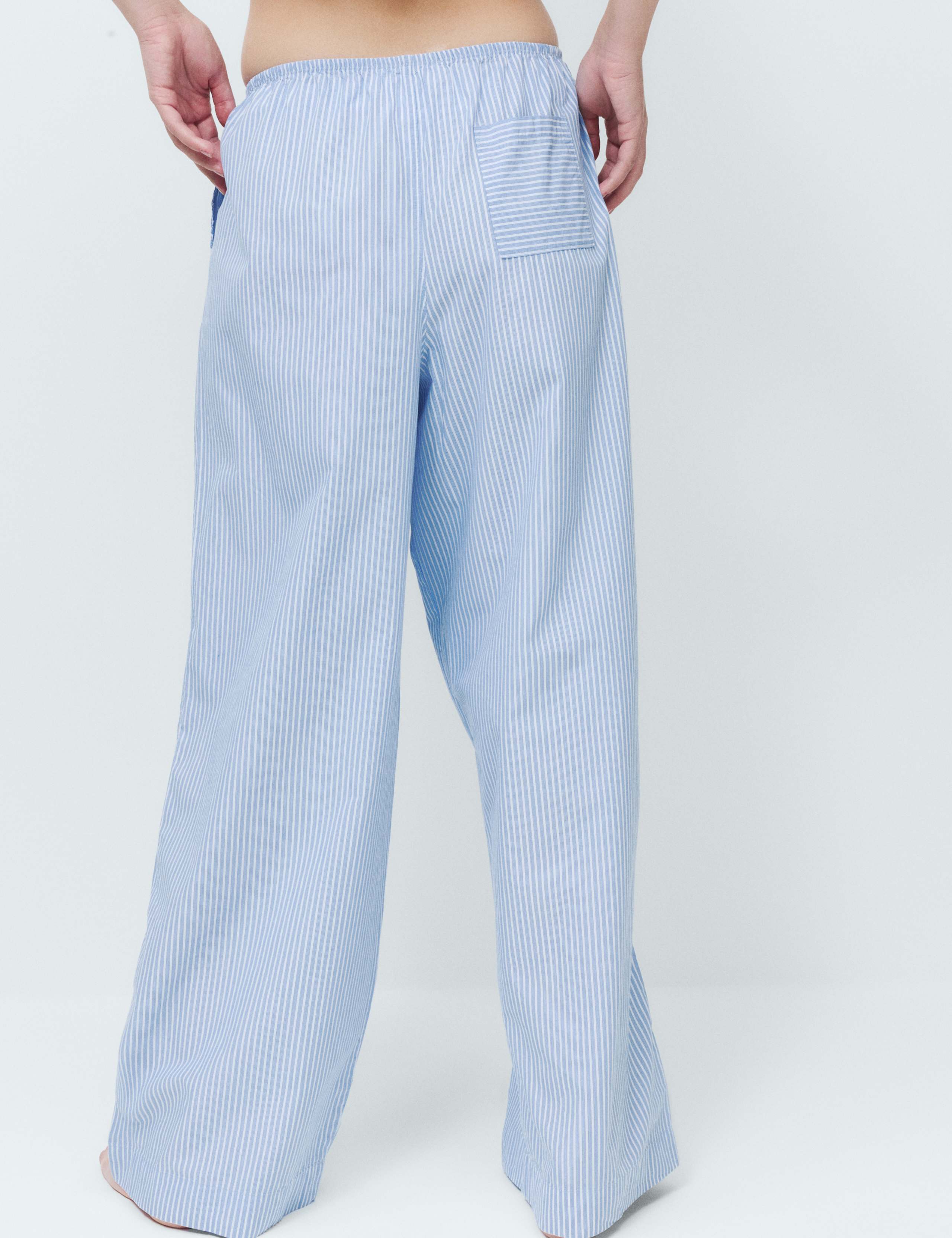 Pure Cotton Poplin Striped Pyjama Bottoms 5 of 6