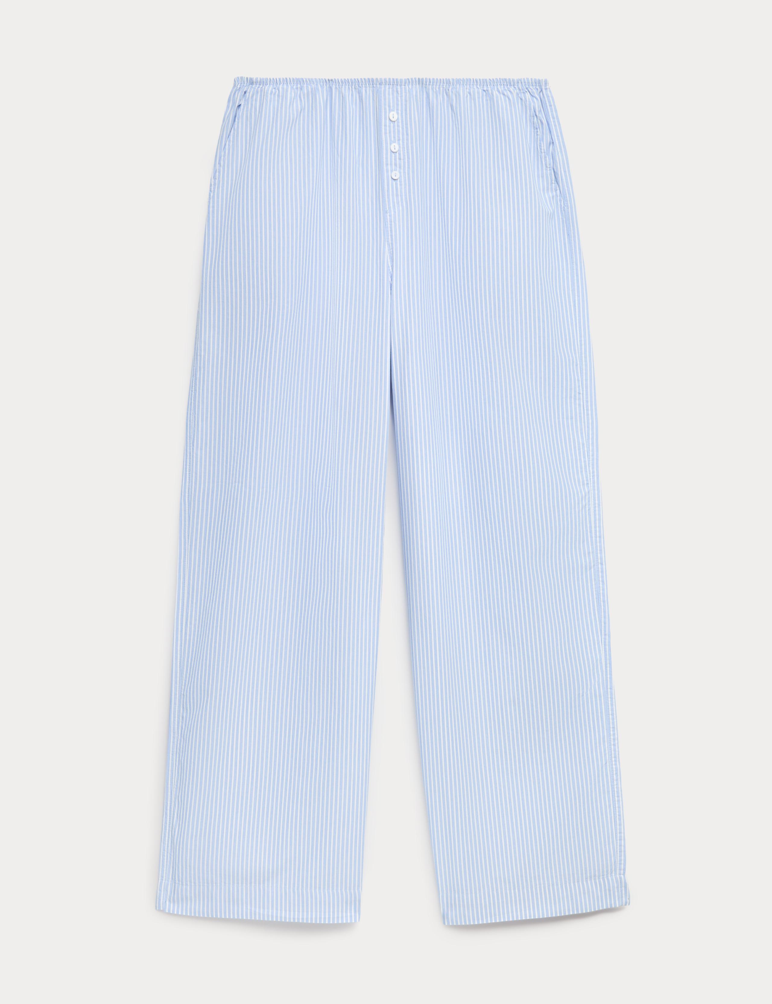 Pure Cotton Poplin Striped Pyjama Bottoms 2 of 6