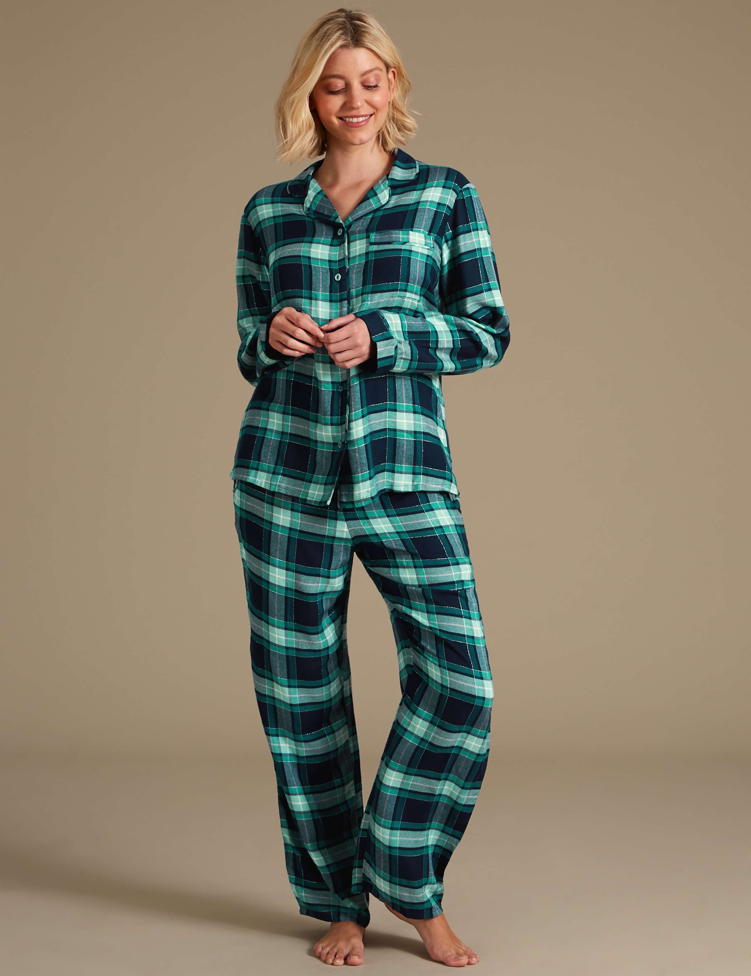 Checked Long Sleeve Pyjama Set 1 of 3