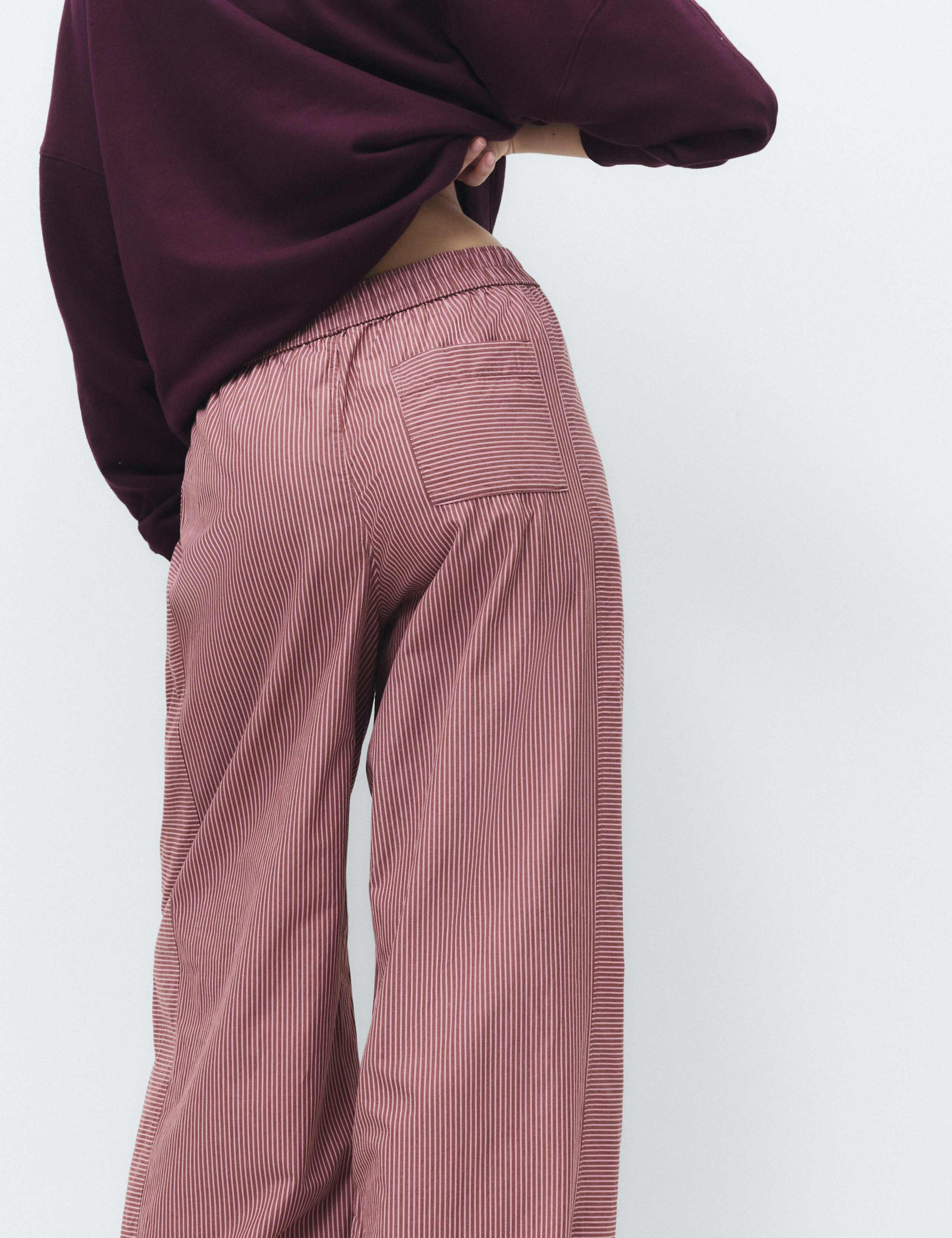 Pure Cotton Poplin Striped Pyjama Bottoms 5 of 5
