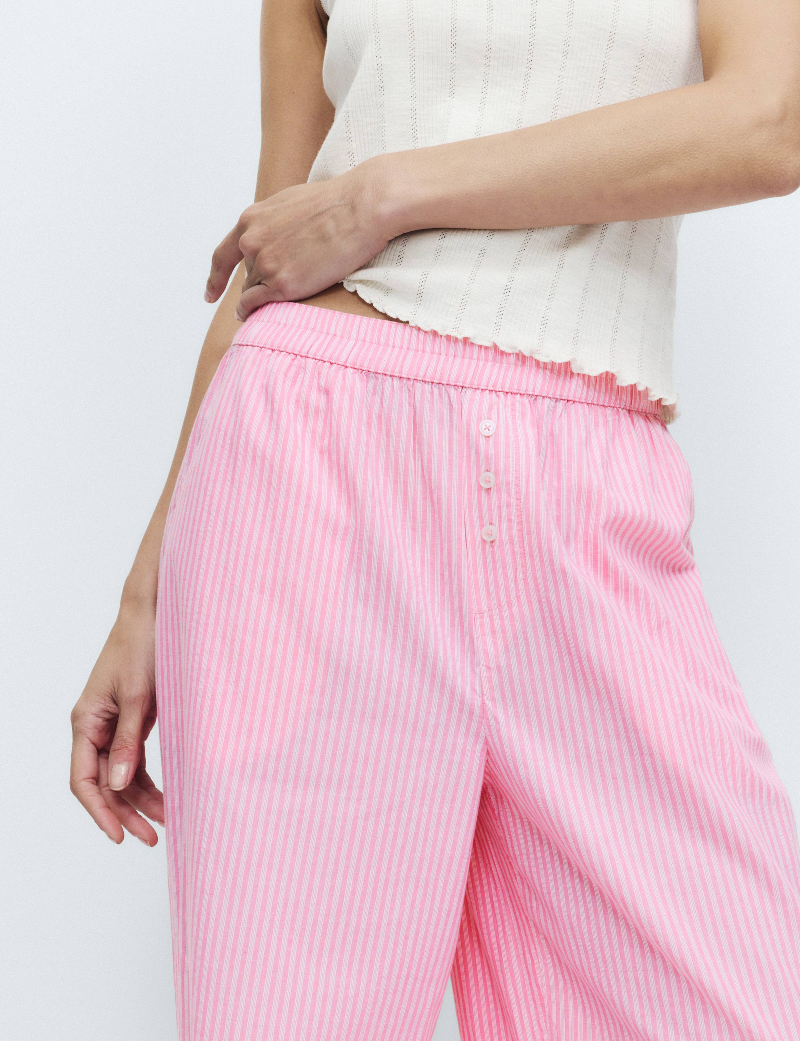 Pure Cotton Striped Pyjama Bottoms 3 of 4