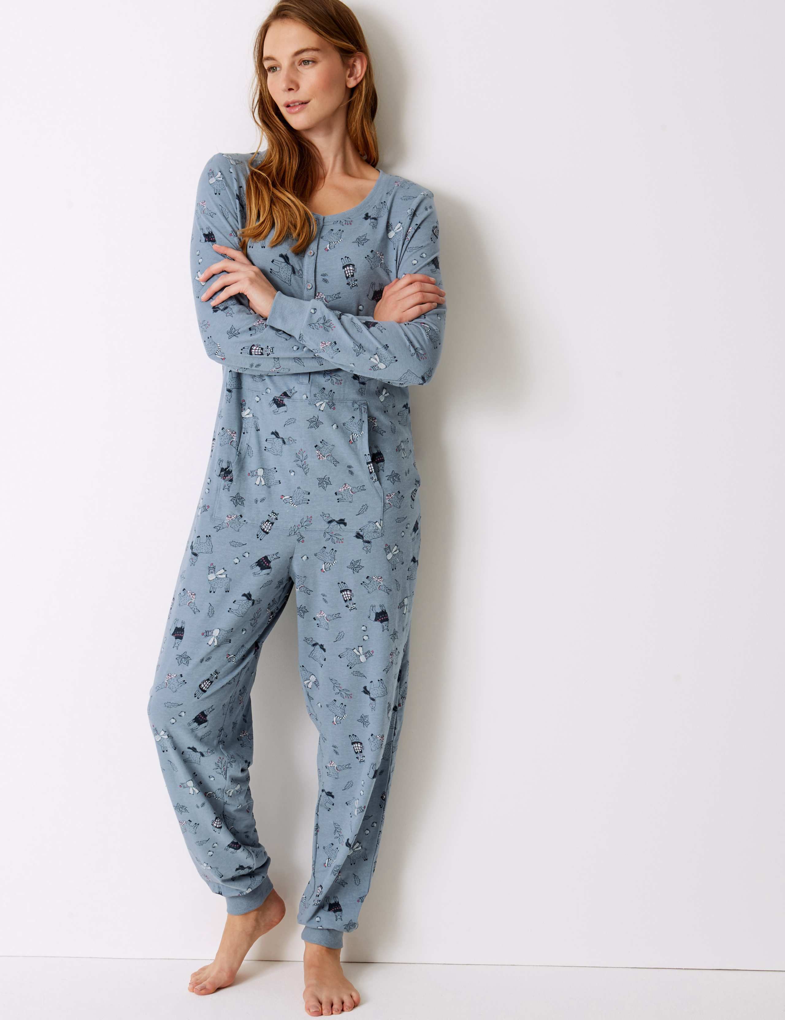 Llama Front Button Onesie 1 of 4
