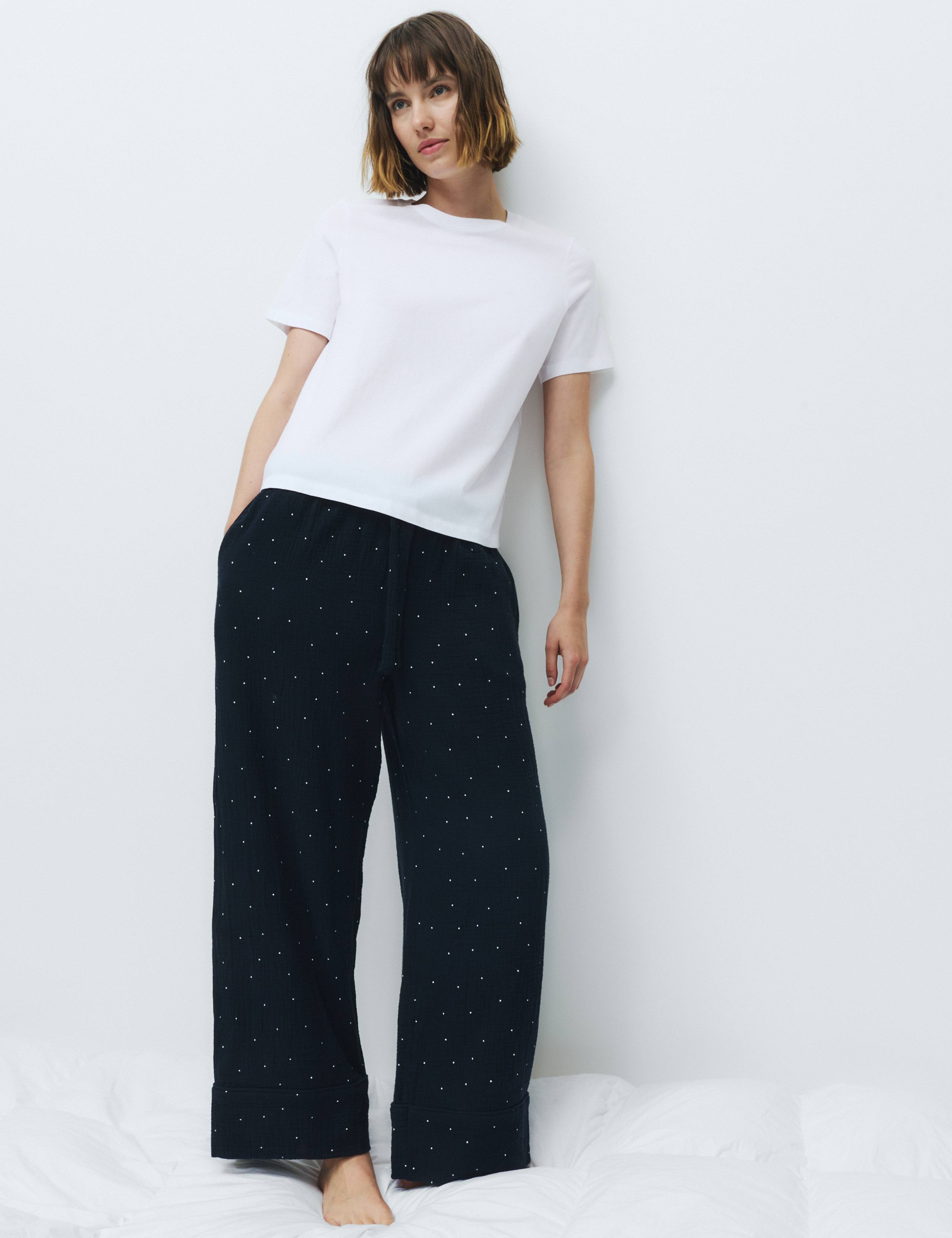 Pure Cotton Striped Muslin Pyjama Bottoms 5 of 5