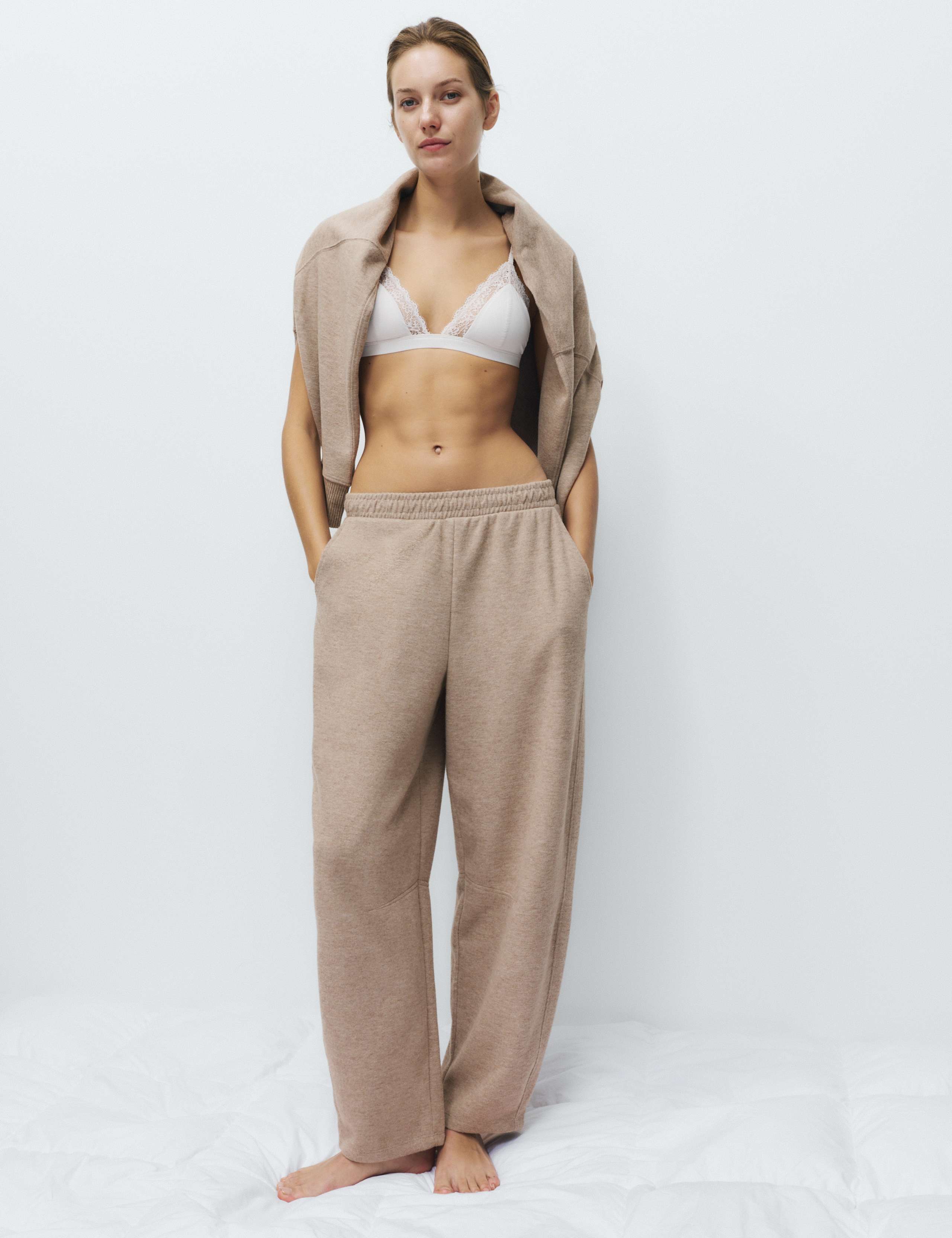 Cotton Blend Brushed Lounge Joggers 4 of 4