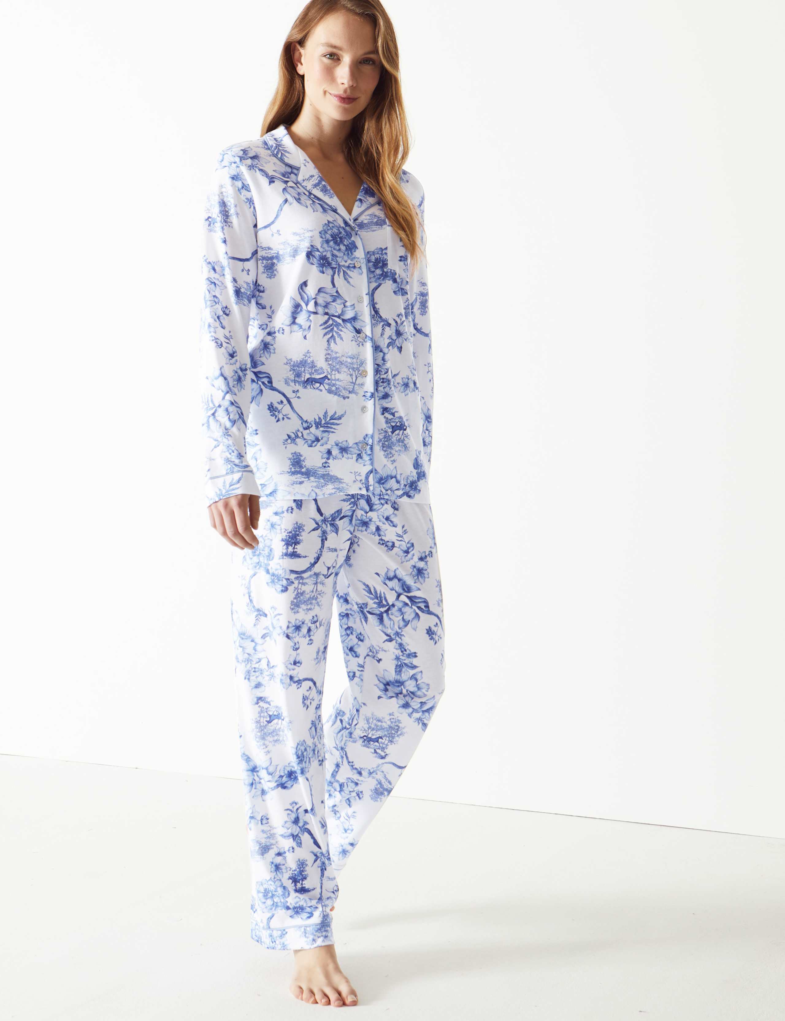 Cool Comfort™ Cotton Modal Floral Pyjama Set 1 of 4