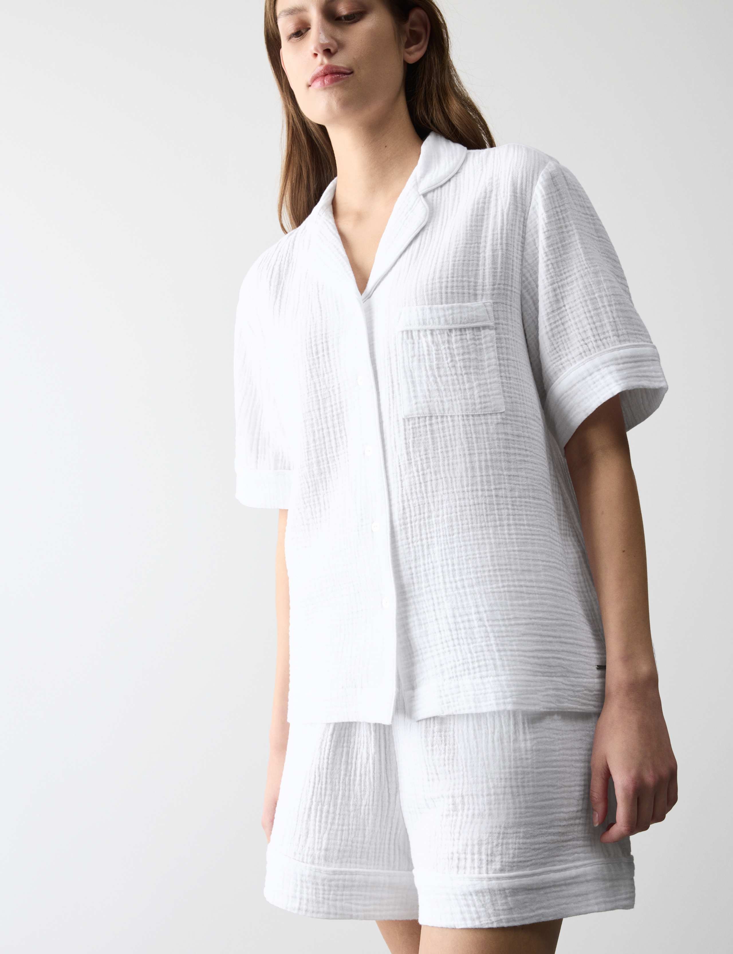 Pure Cotton Muslin Revere Shortie Set 4 of 5