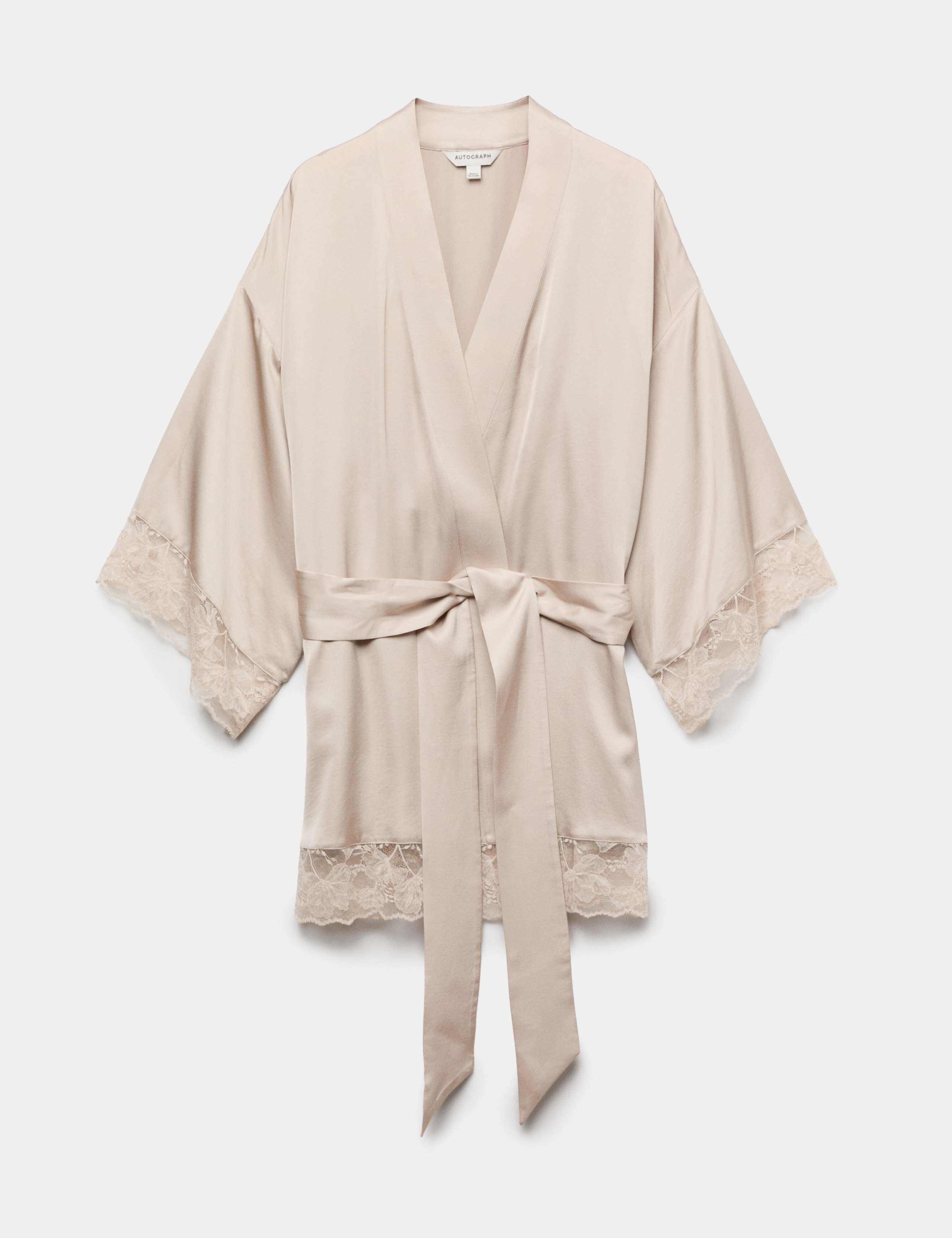 Satin Lace Trim Relaxed Fit Short Wrap 2 of 6
