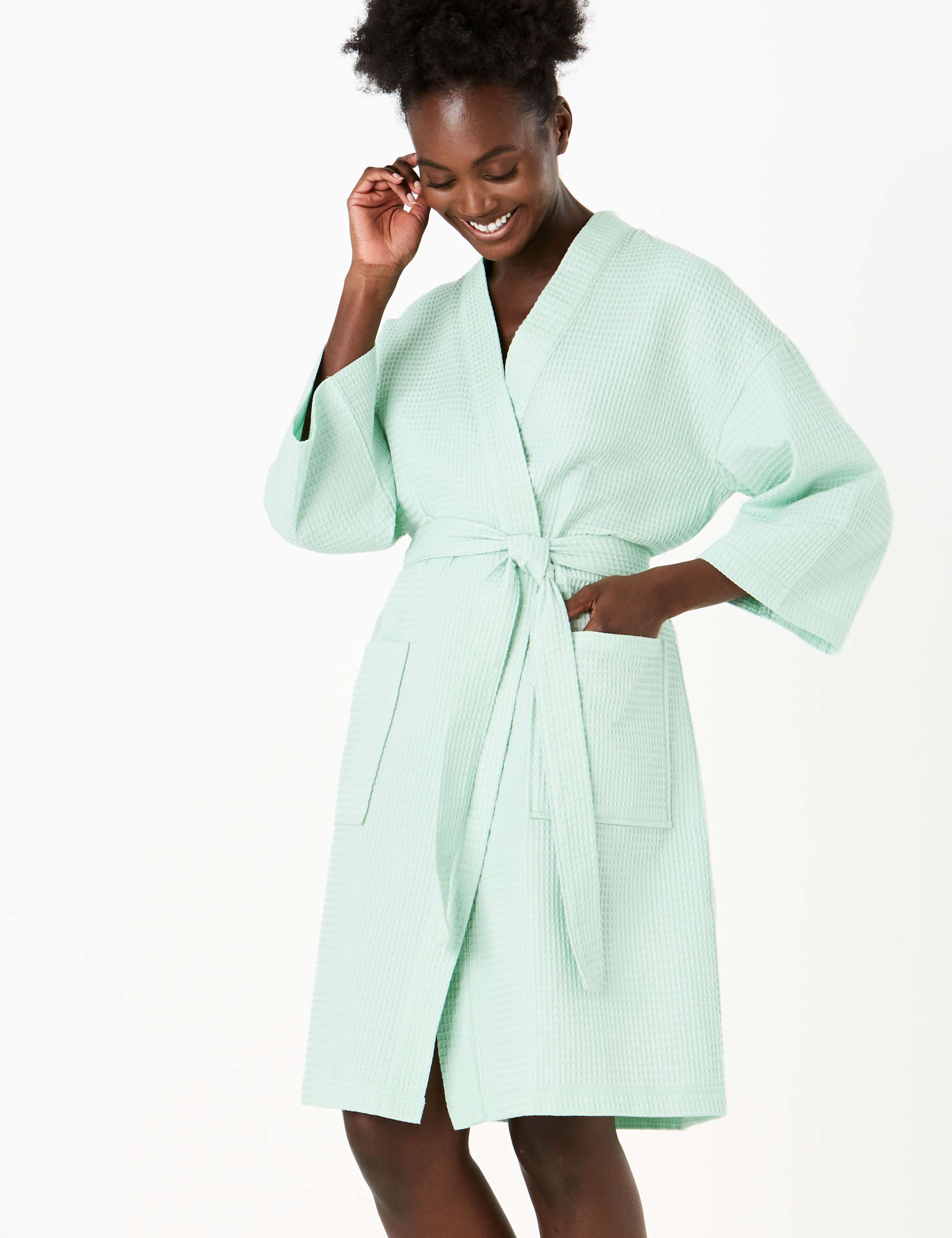 Cotton Waffle Dressing Gown 1 of 3