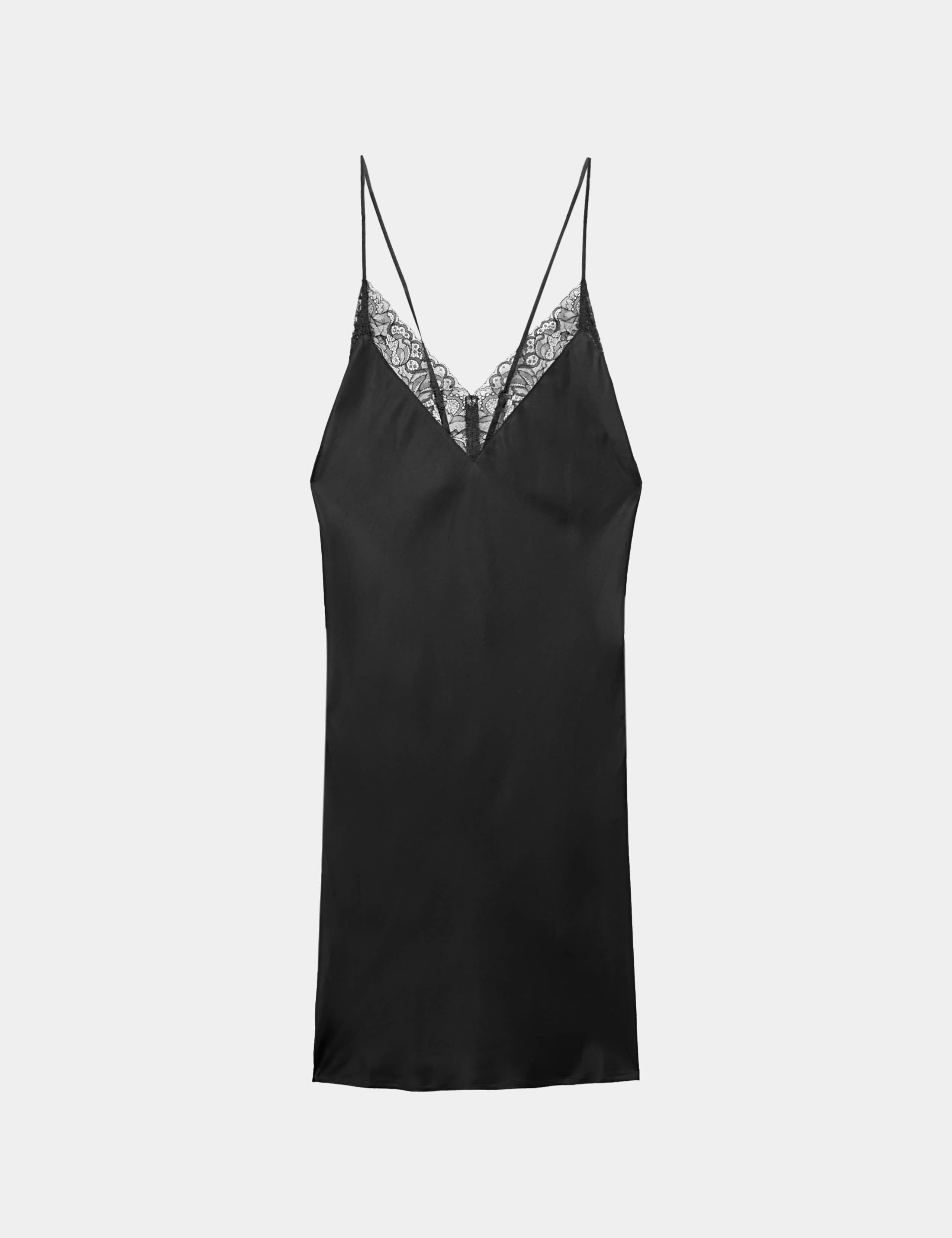 Satin Strappy Lace Detail Chemise 2 of 6