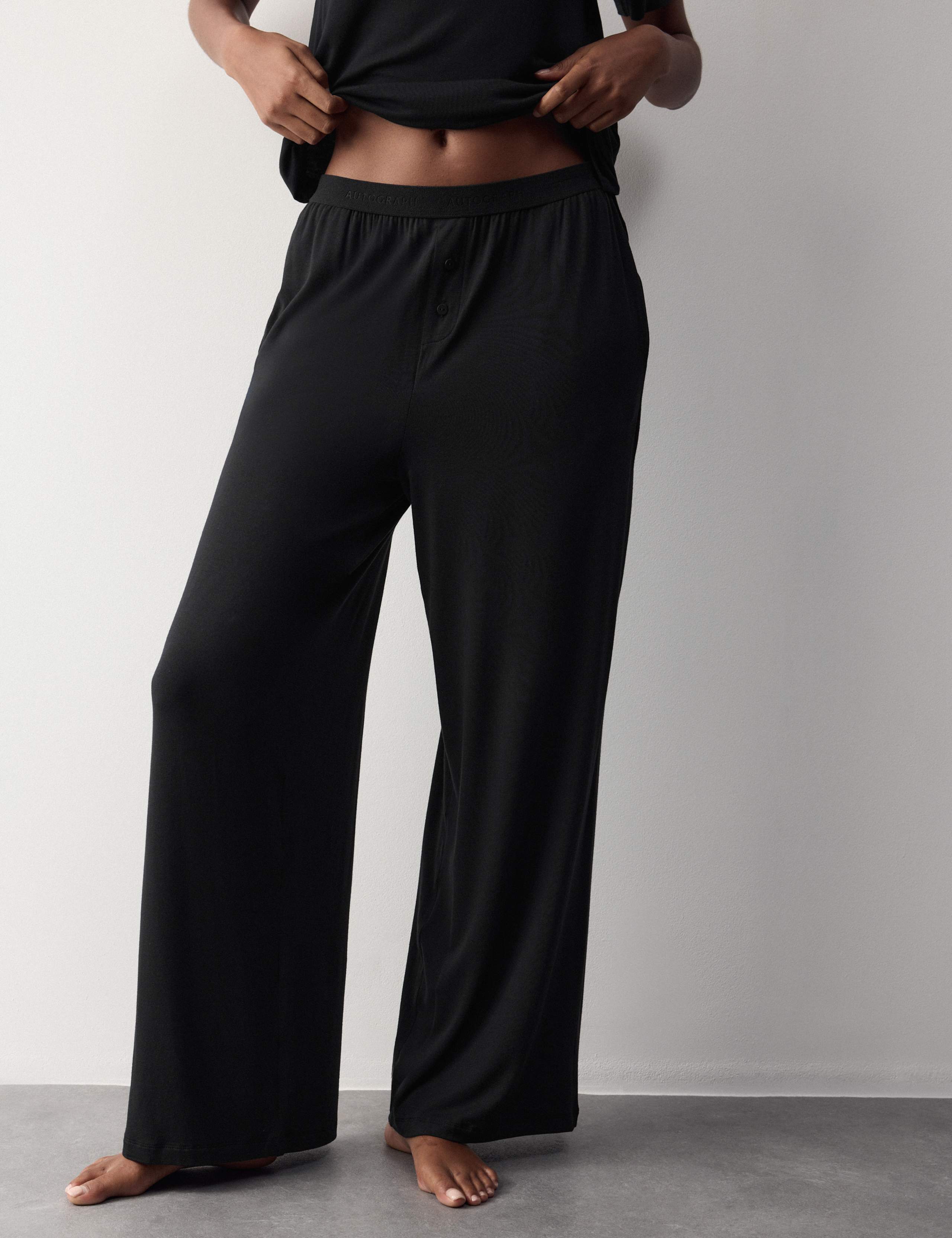 Modal Rich Wide Leg Pyjama Bottoms 3 of 6
