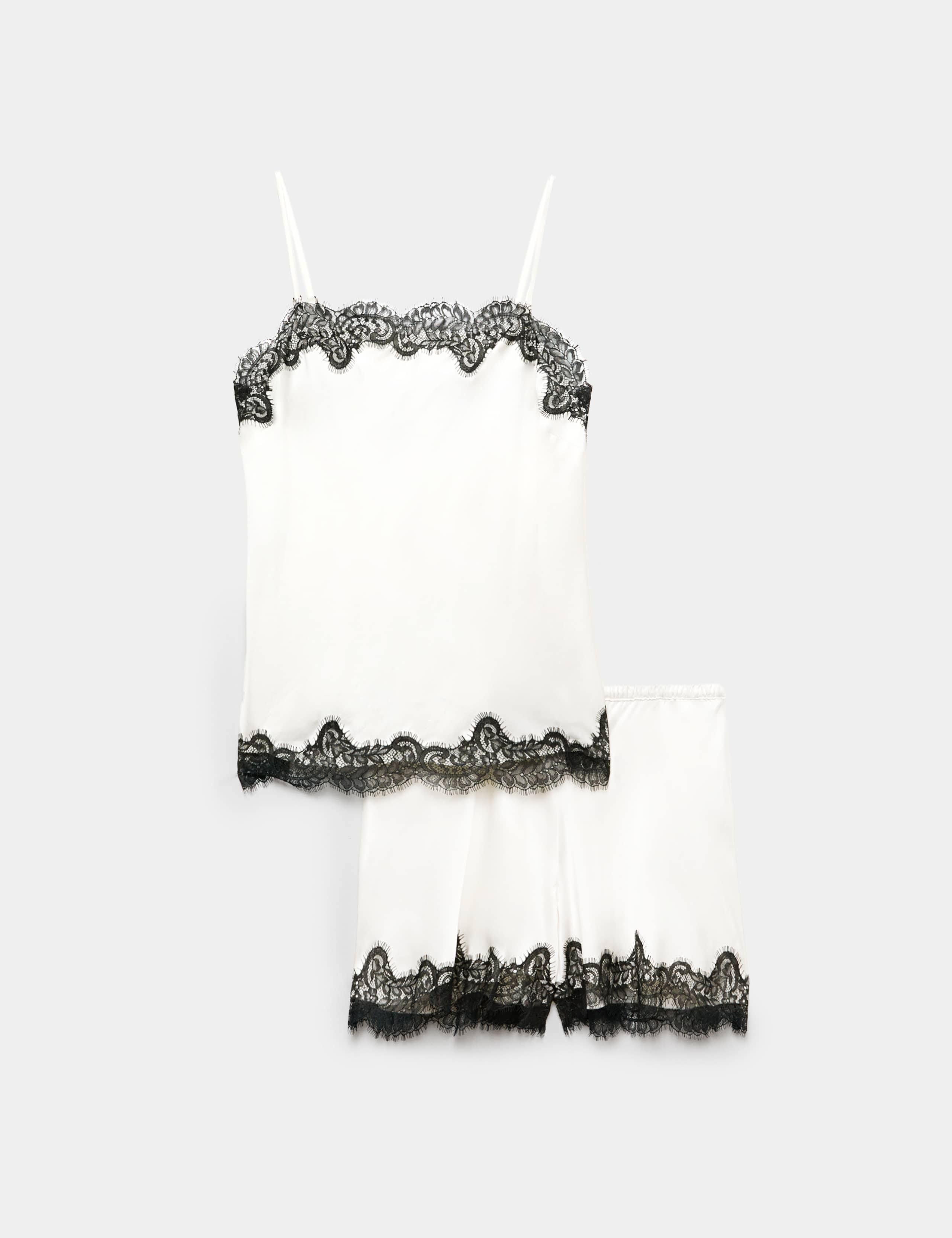 Satin and Lace Cami Pyjama Set 2 of 6