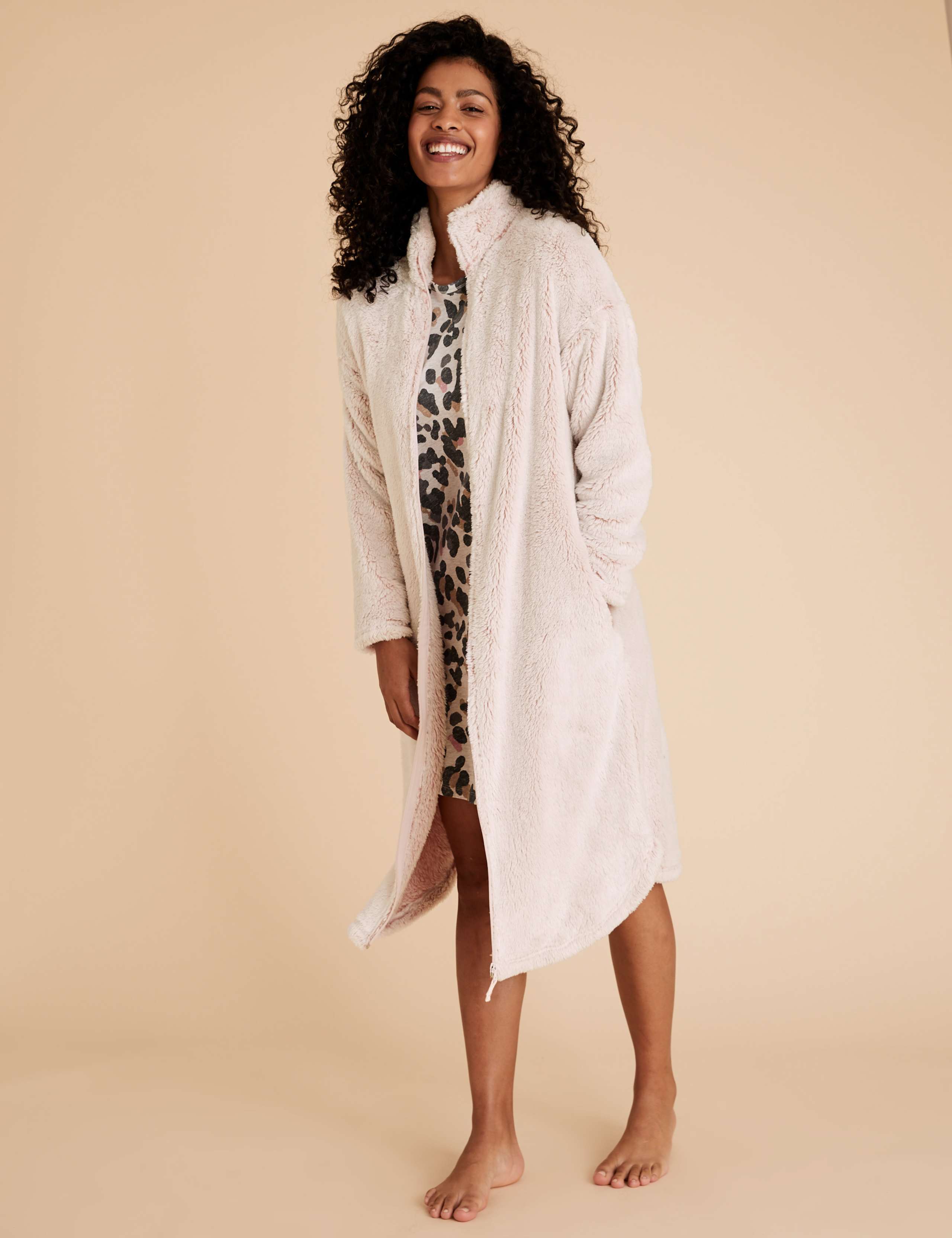Fleece Zip Through Gown 1 of 4