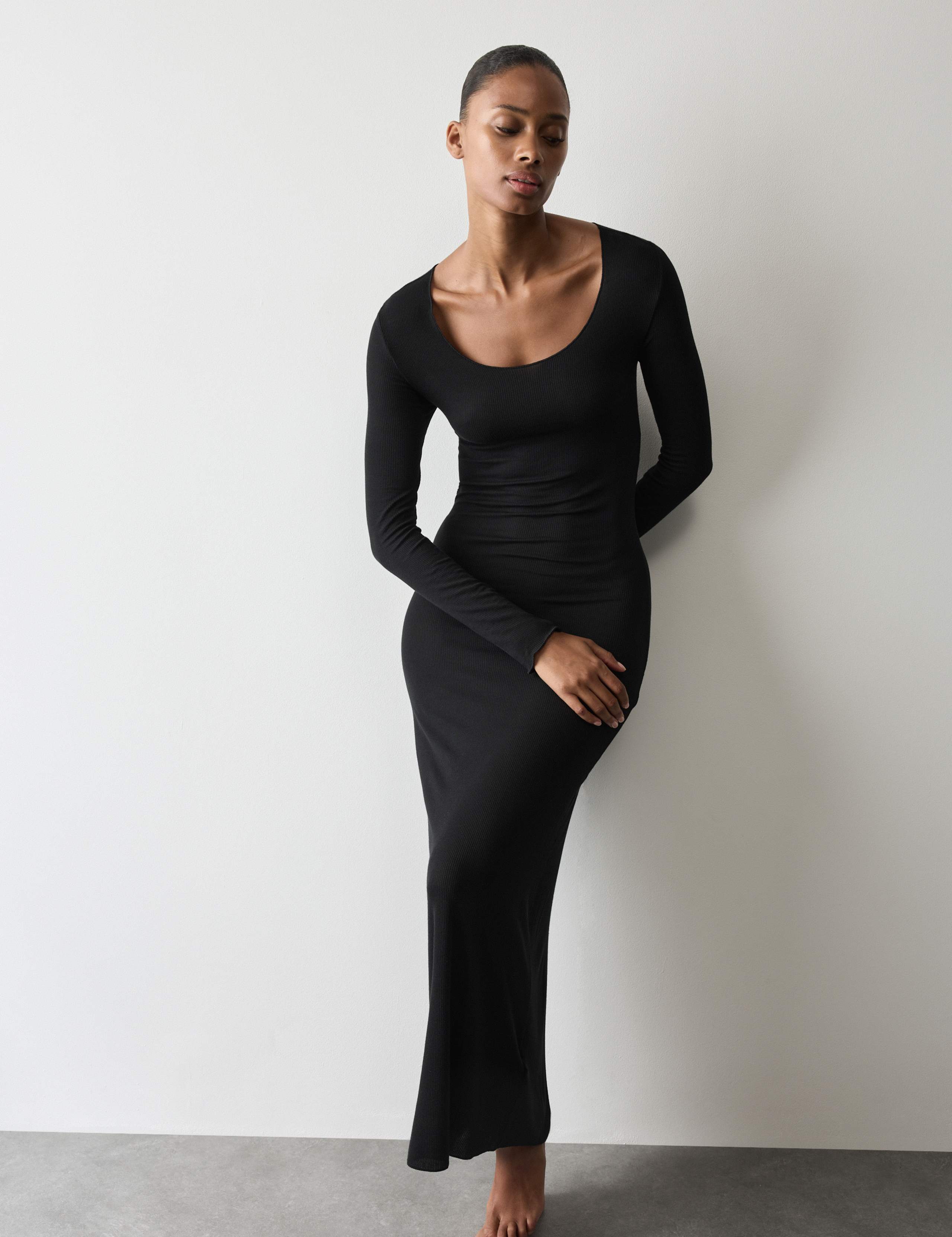 Sheer Ribbed Long Sleeve Nightdress 3 of 5