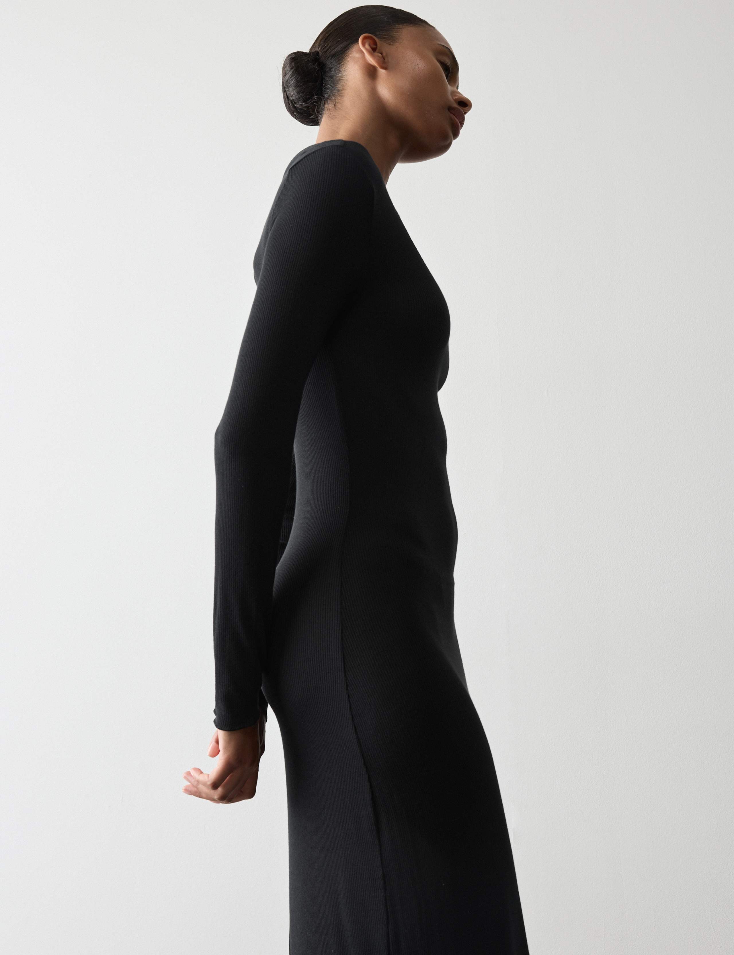 Sheer Ribbed Long Sleeve Nightdress 5 of 5