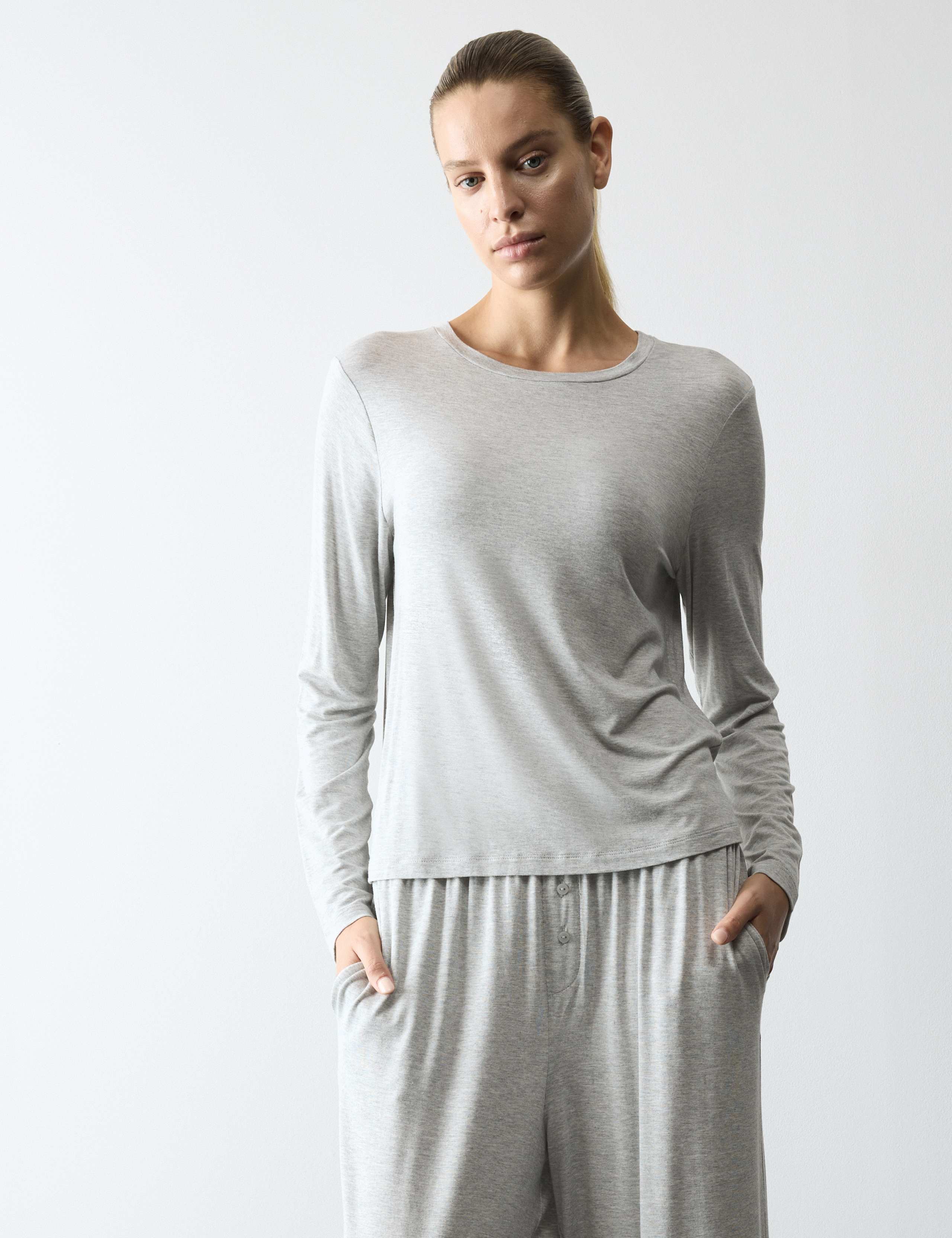 Modal Rich Long Sleeve Pyjama Top 3 of 4