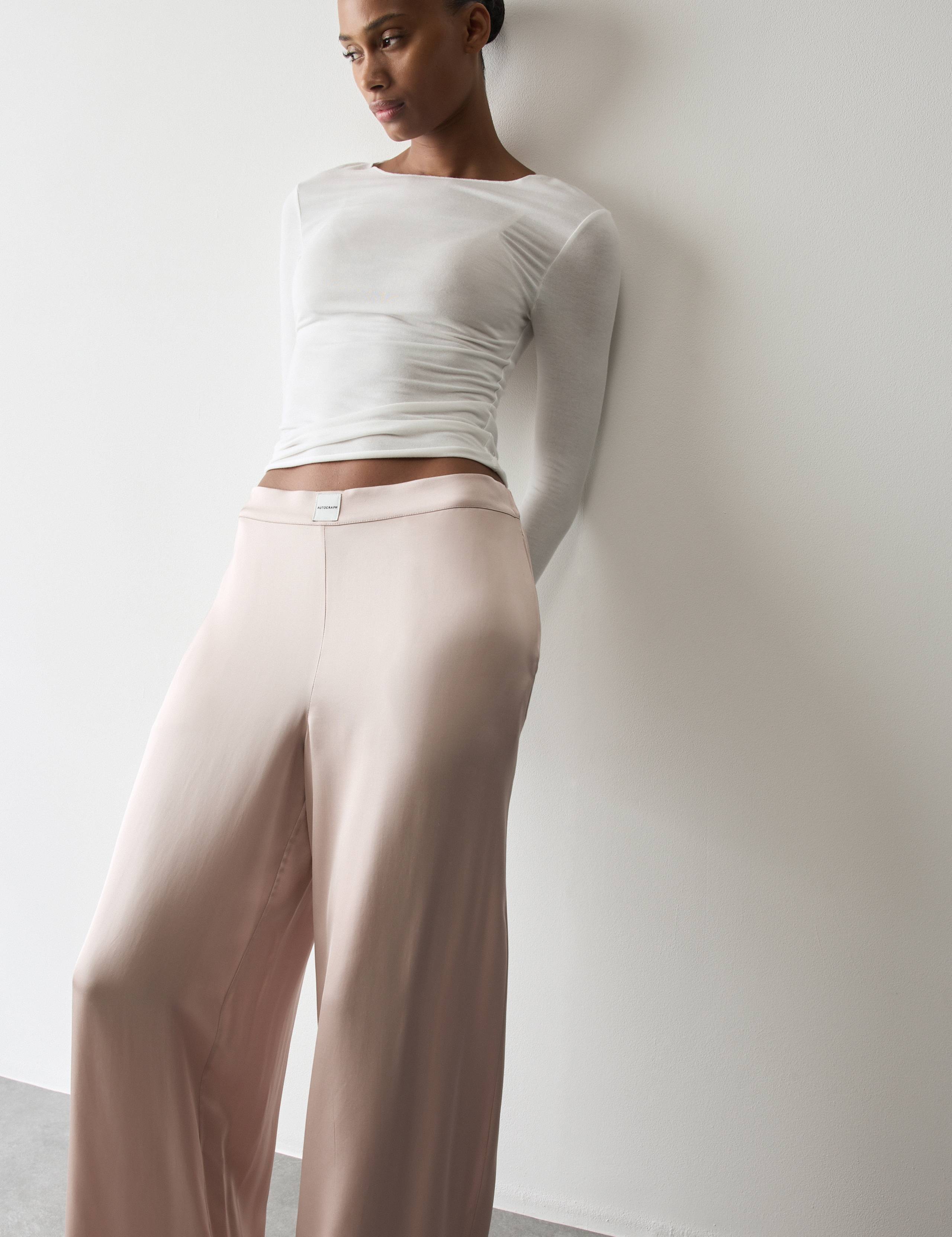 Premium Satin Wide Leg Pyjama Bottoms 4 of 6