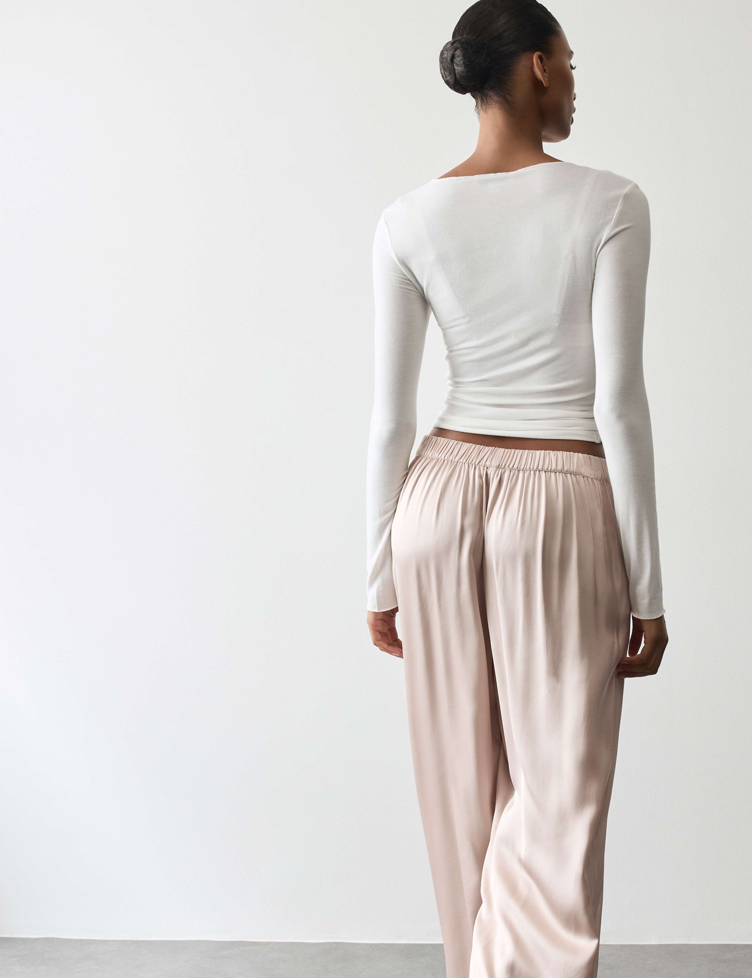 Premium Satin Wide Leg Pyjama Bottoms 5 of 6