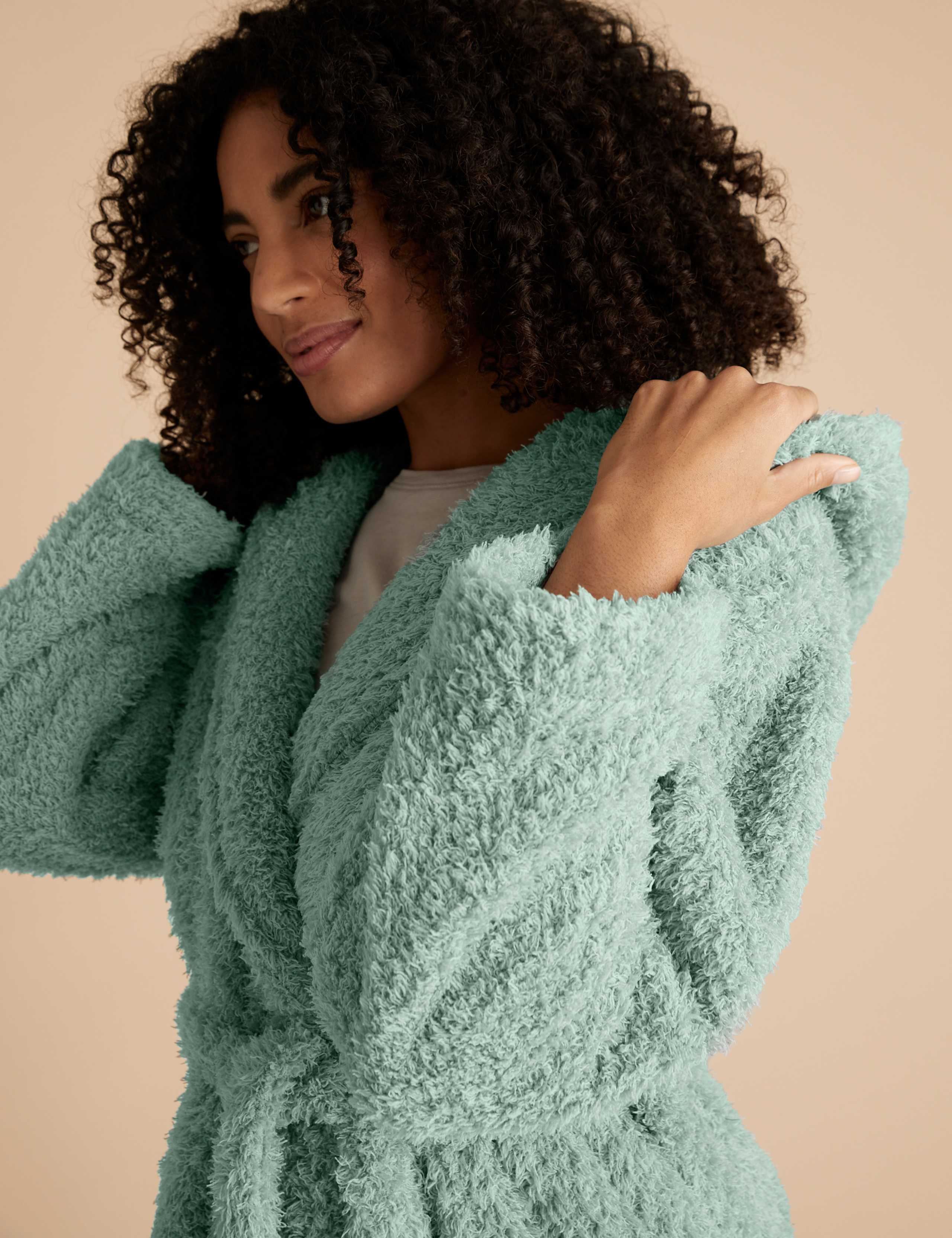 Feather Fleece Hooded Dressing Gown 5 of 5