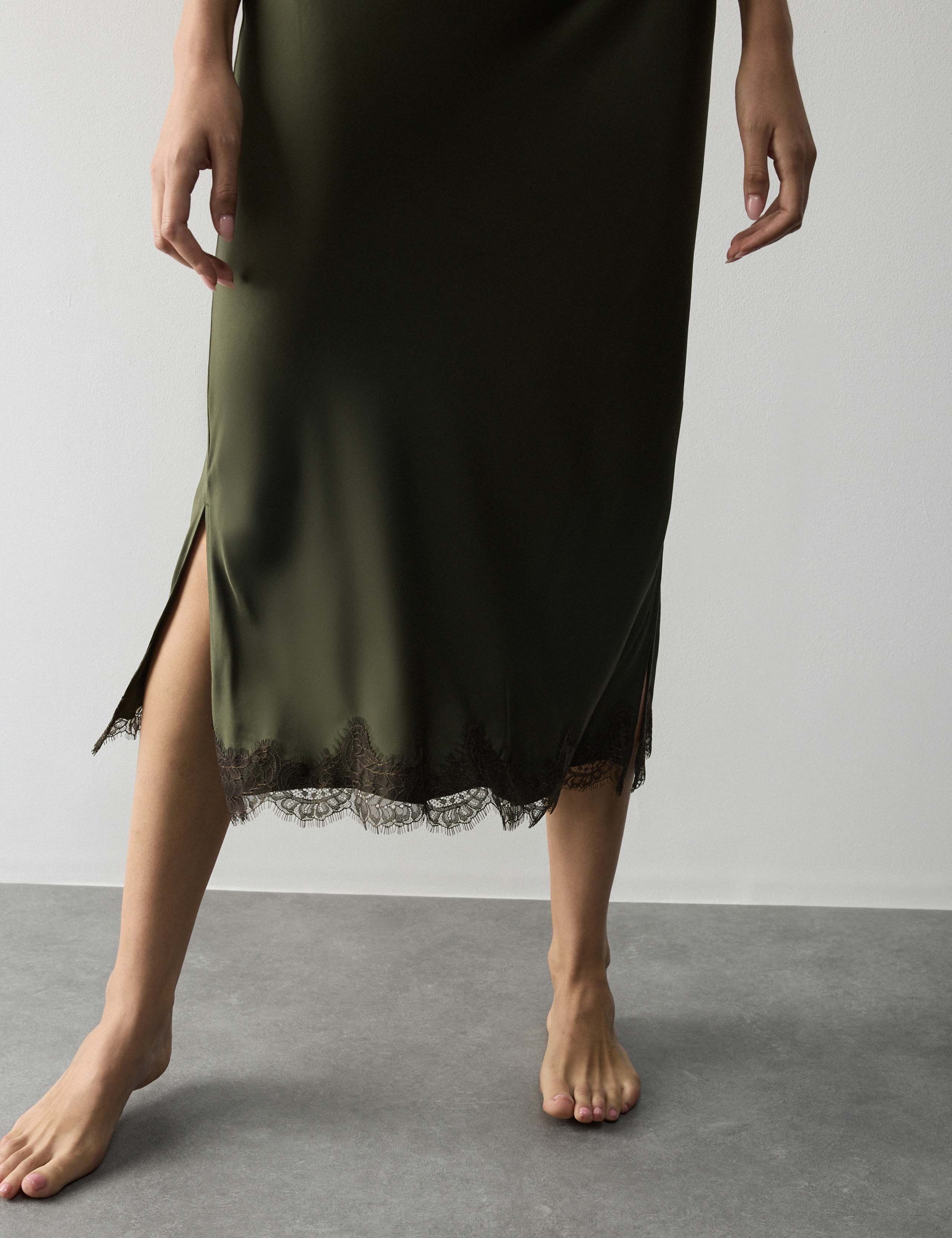 Satin & Lace Maxi Chemise 4 of 7