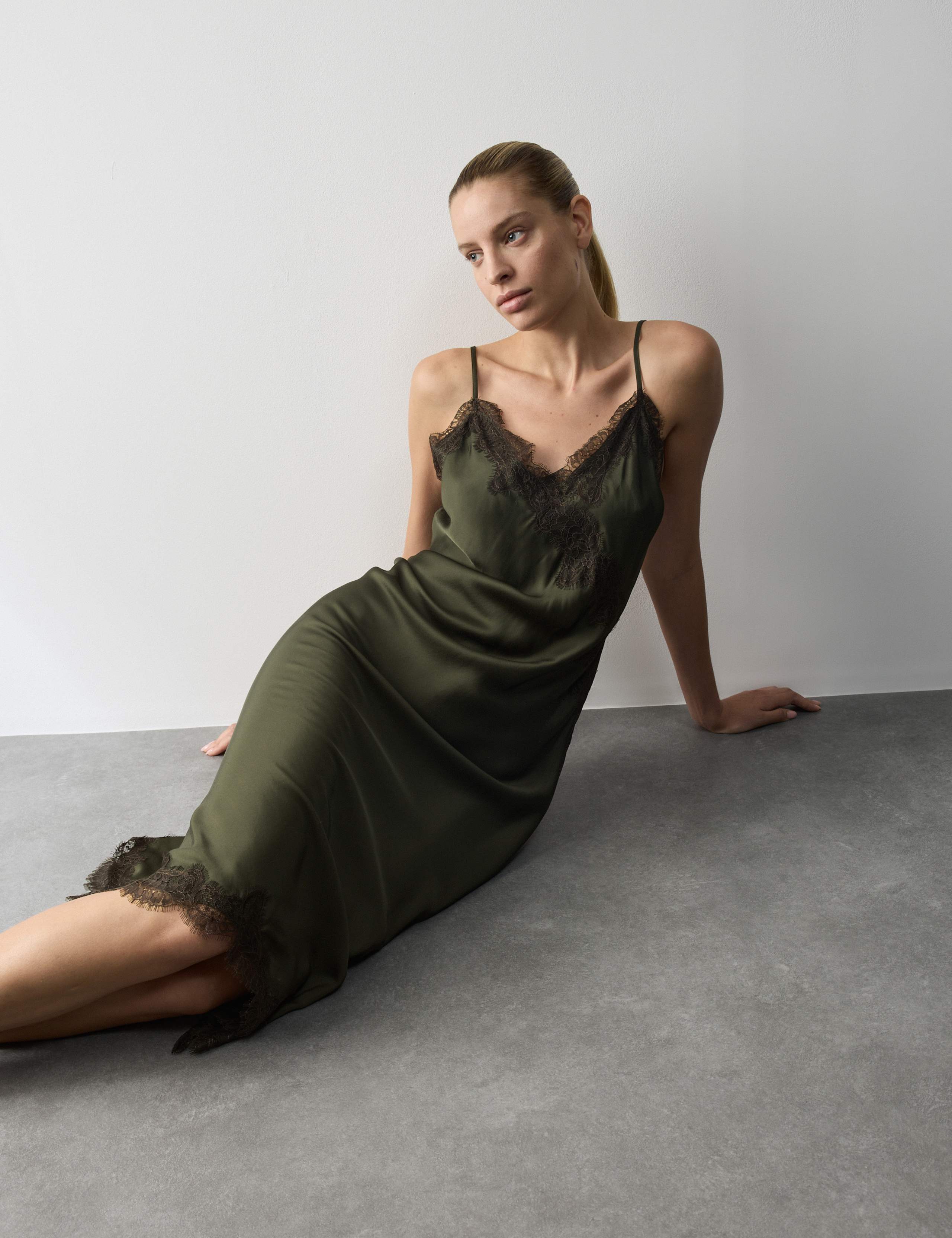 Satin & Lace Maxi Chemise 6 of 7