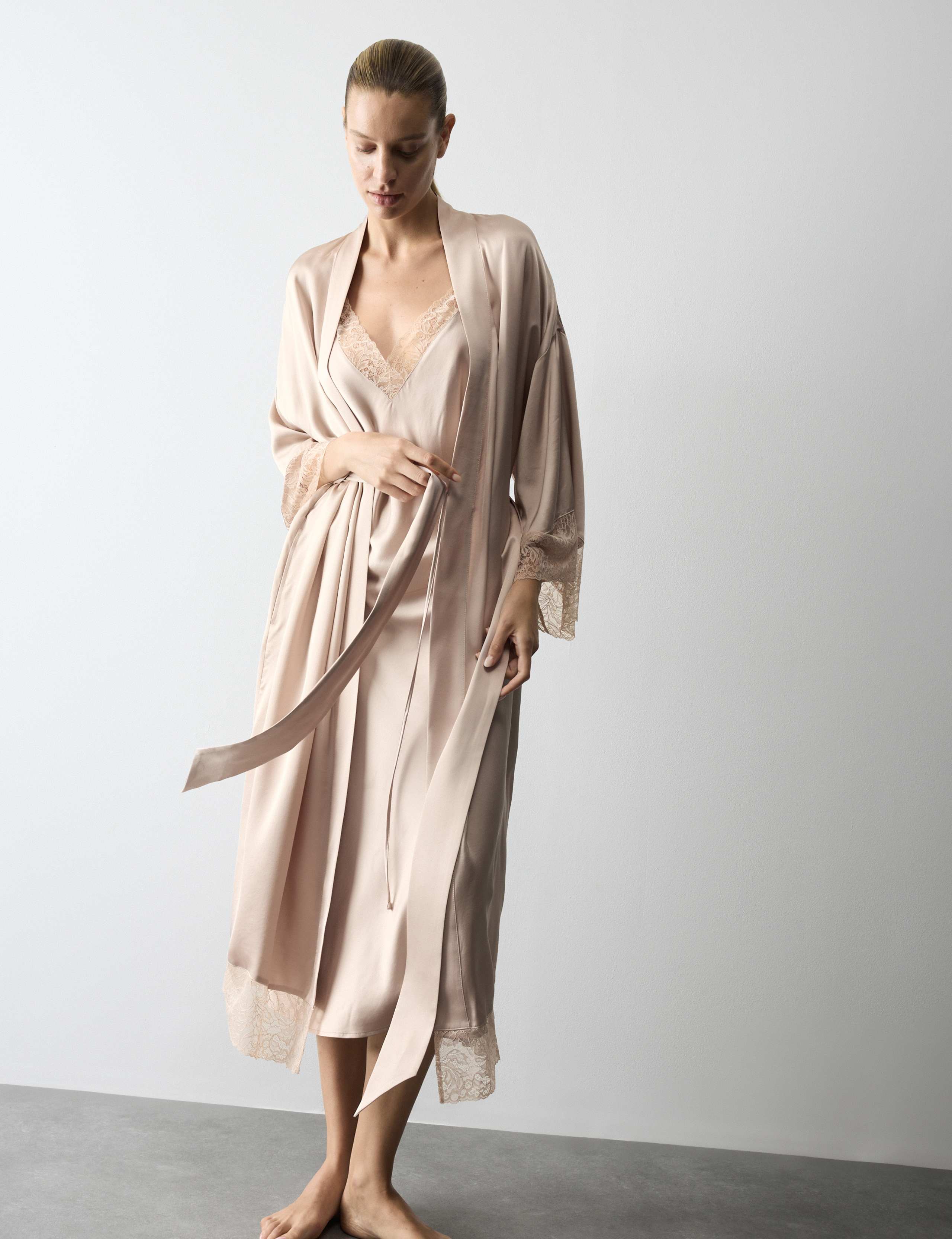 Satin Lace Long Wrap 1 of 6
