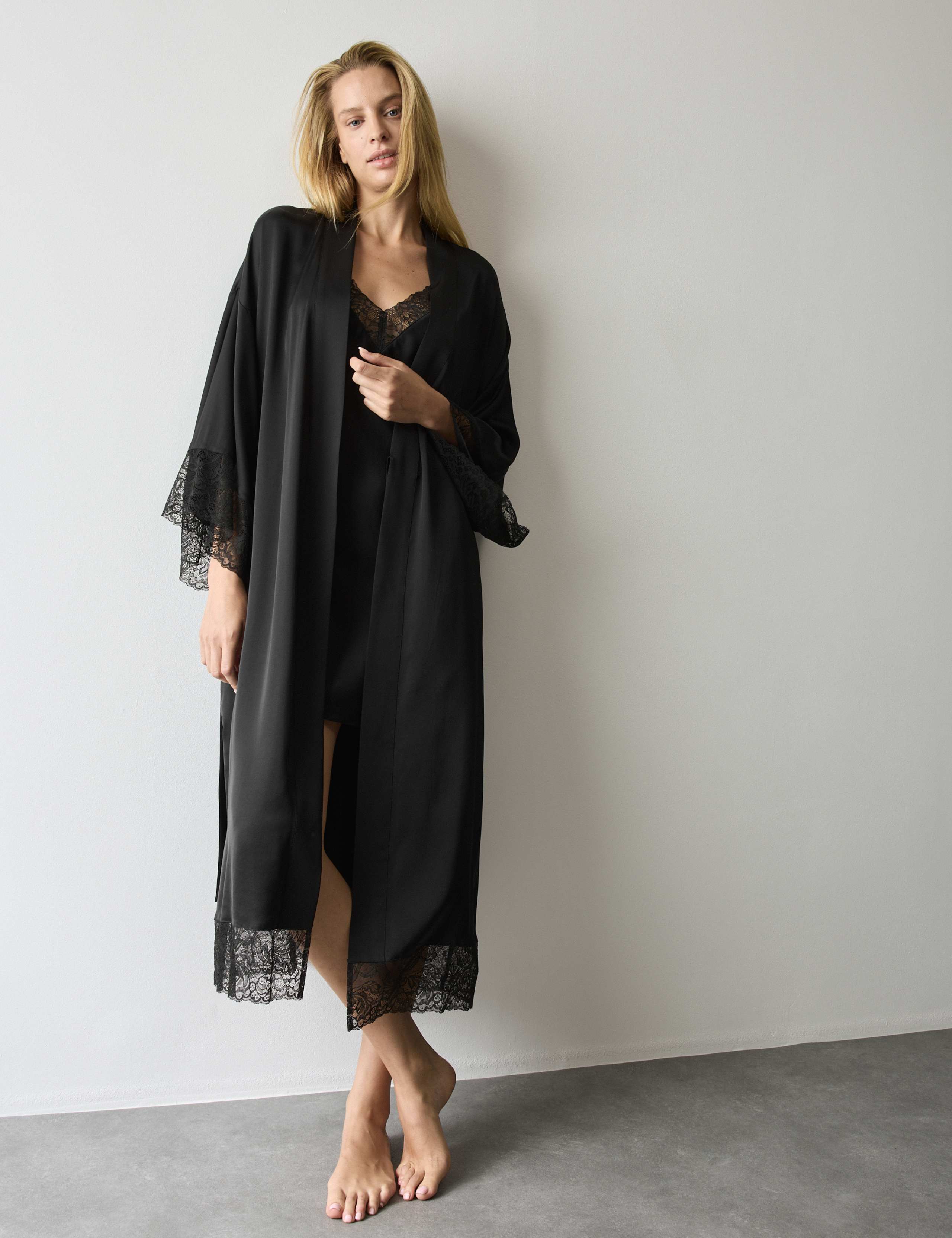 Satin Lace Long Wrap 3 of 5