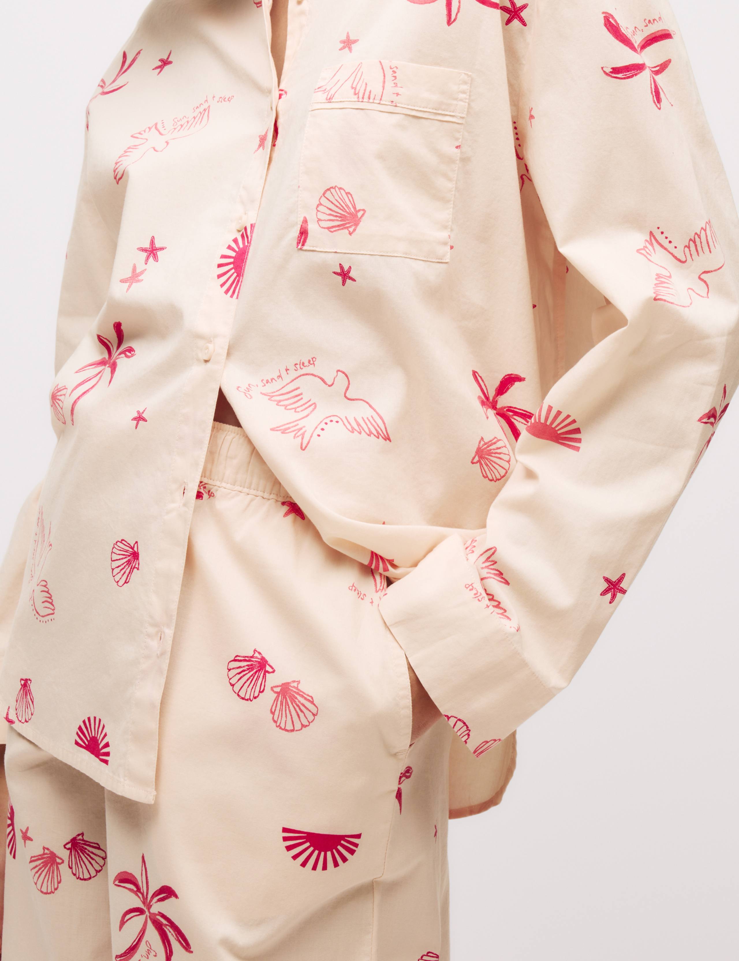 Pure Cotton Printed Revere Pyjama Set 5 of 5