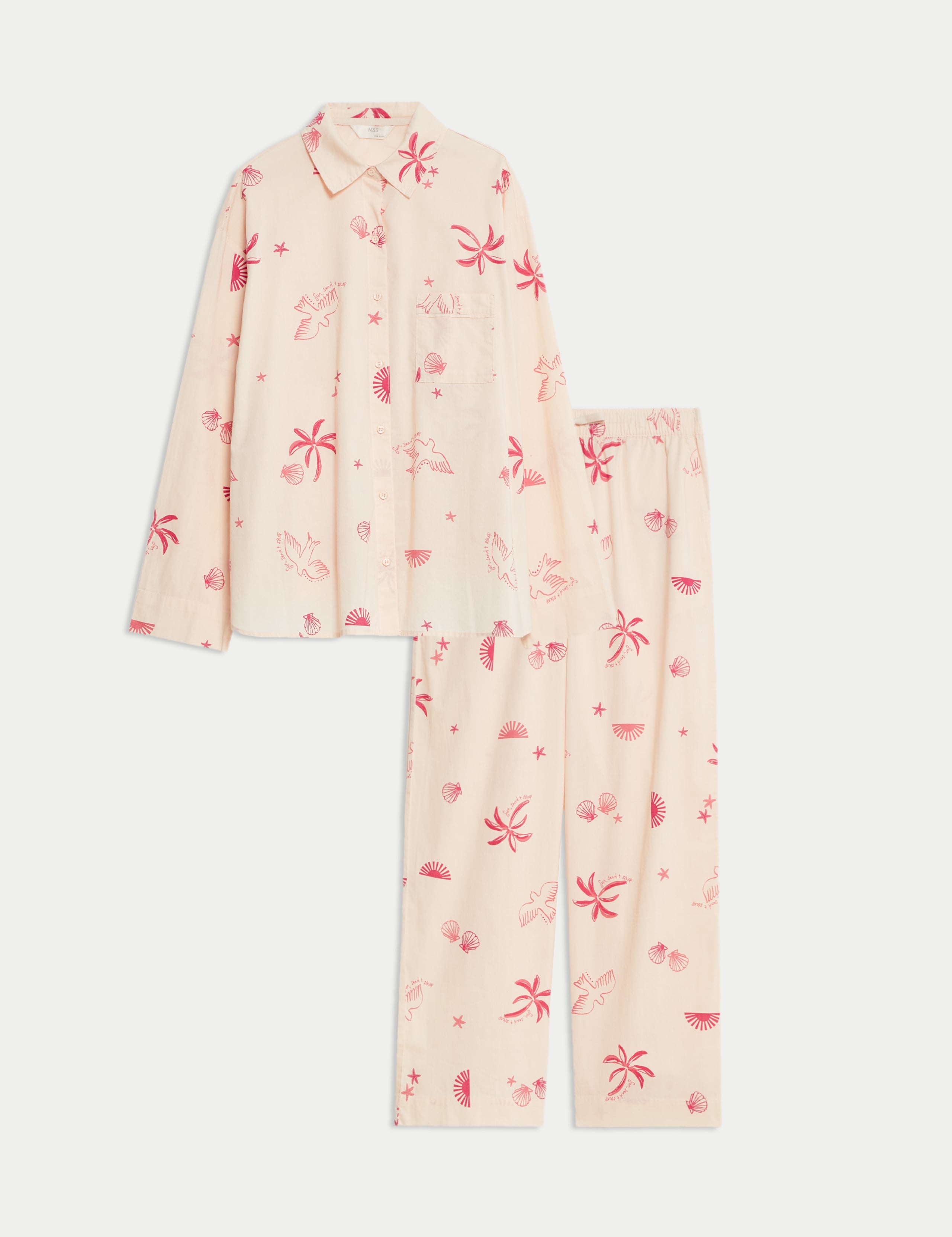 Pure Cotton Printed Revere Pyjama Set 2 of 5