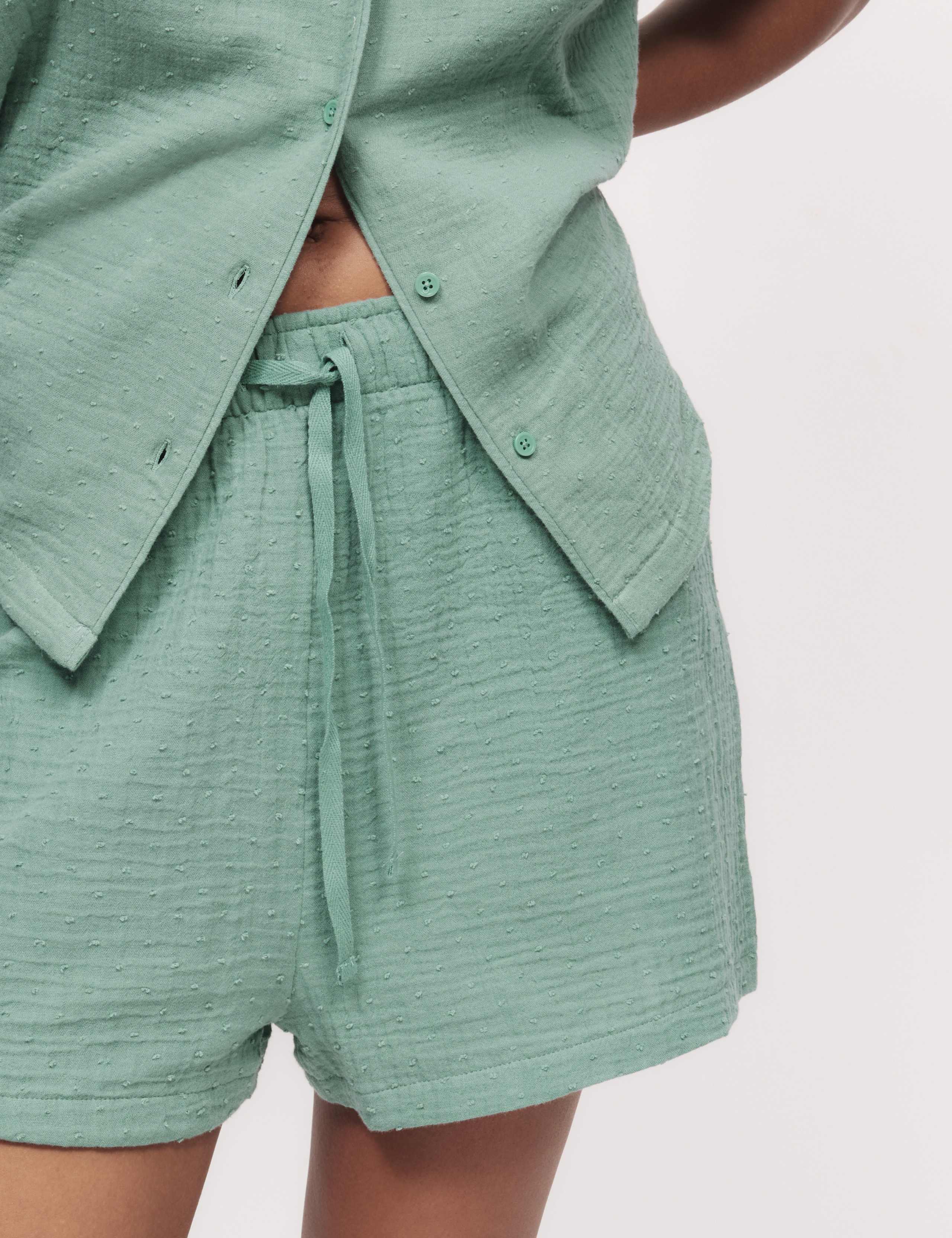 Pure Cotton Muslin Revere Shortie Set 4 of 4