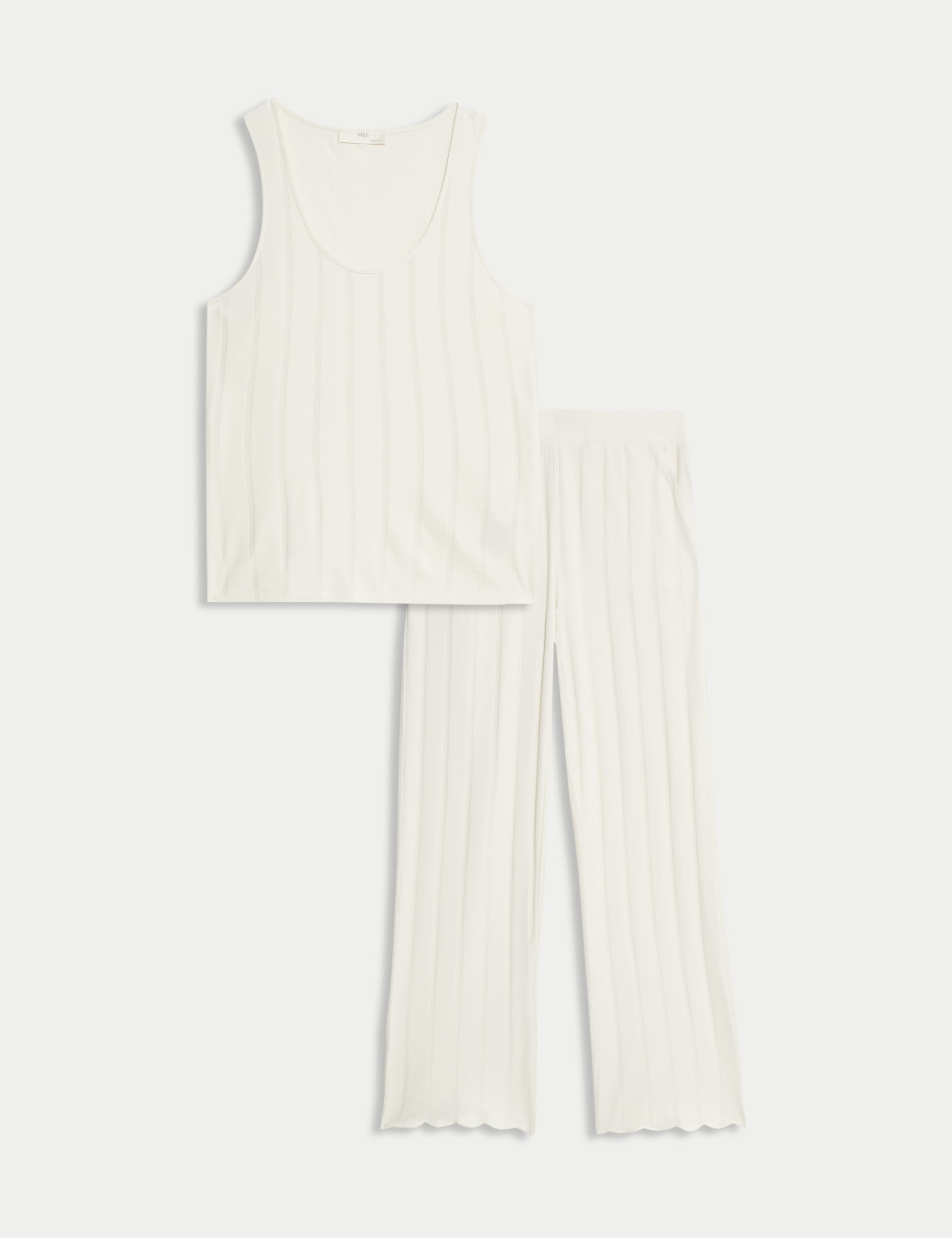 Cotton Modal Scallop Edge Ribbed Pyjama Set 2 of 6