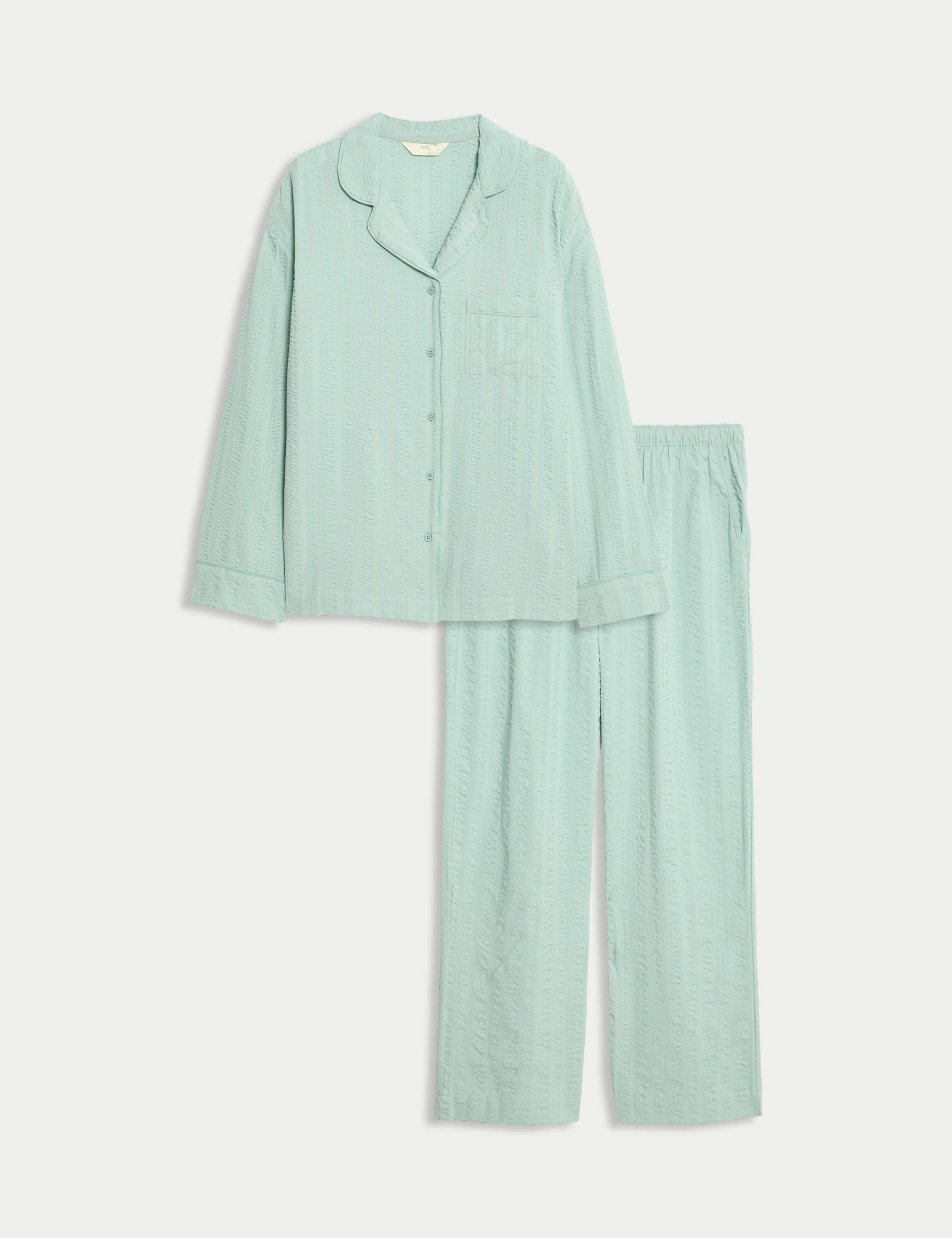 Seersucker Striped Revere Pyjama Set 2 of 5
