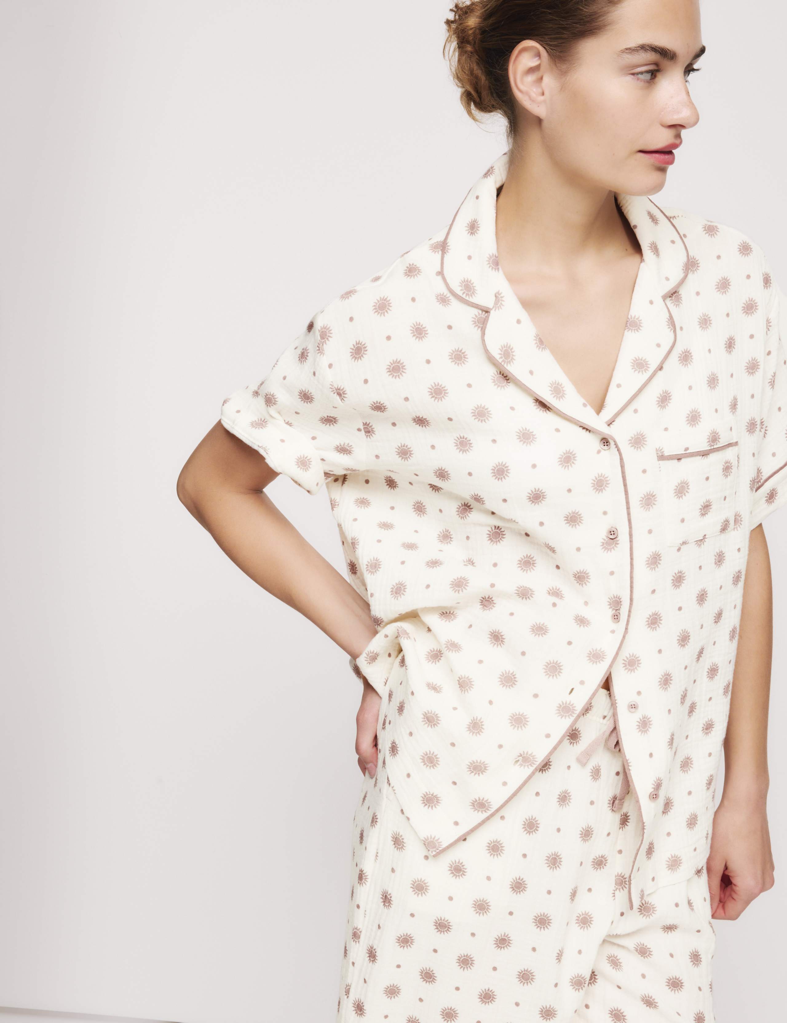Pure Cotton Muslin Printed Pyjama Set 5 of 5